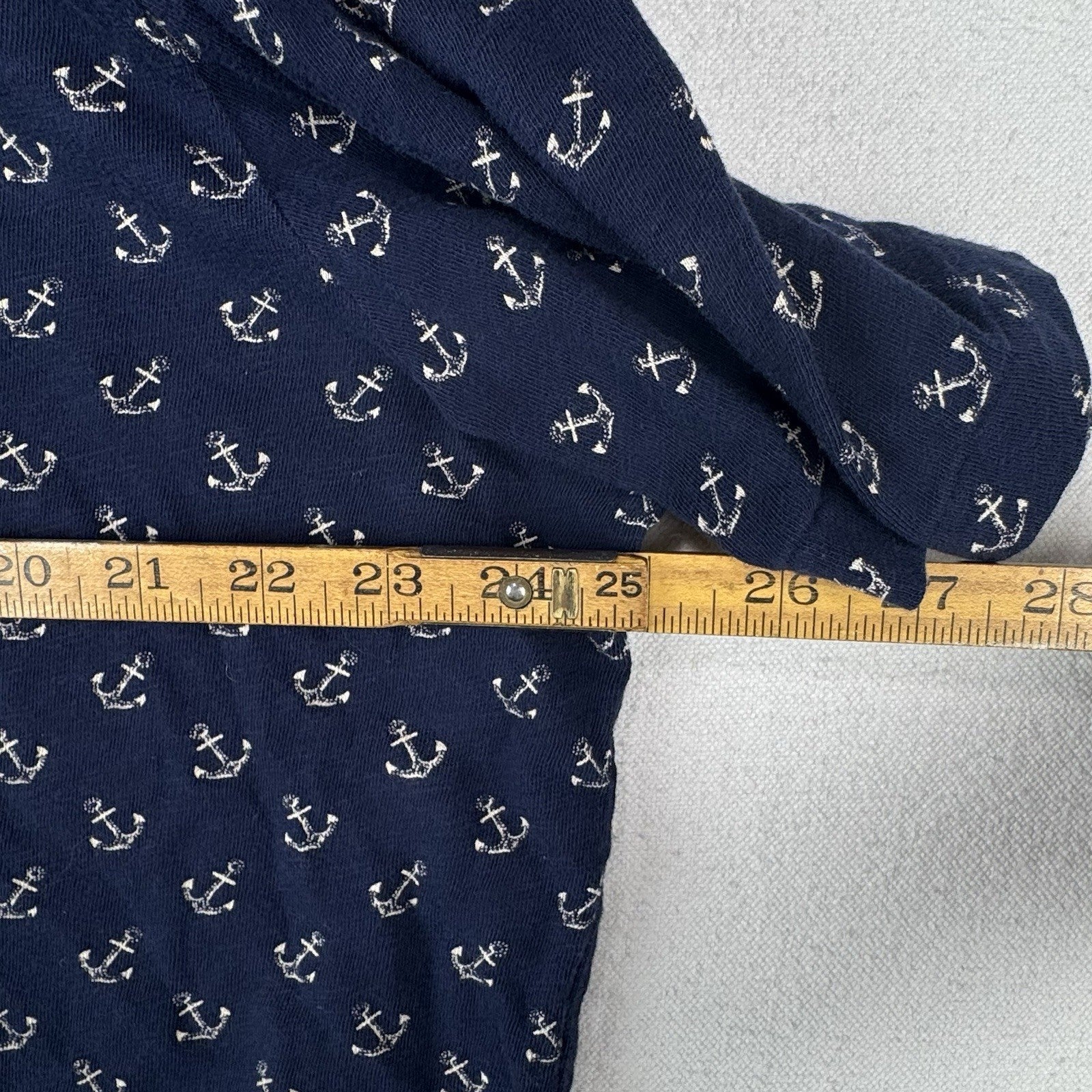 90’s Vtg Polo Ralph Lauren Men's 2XL Blue Anchor Nautical Short Sleeve Shirt