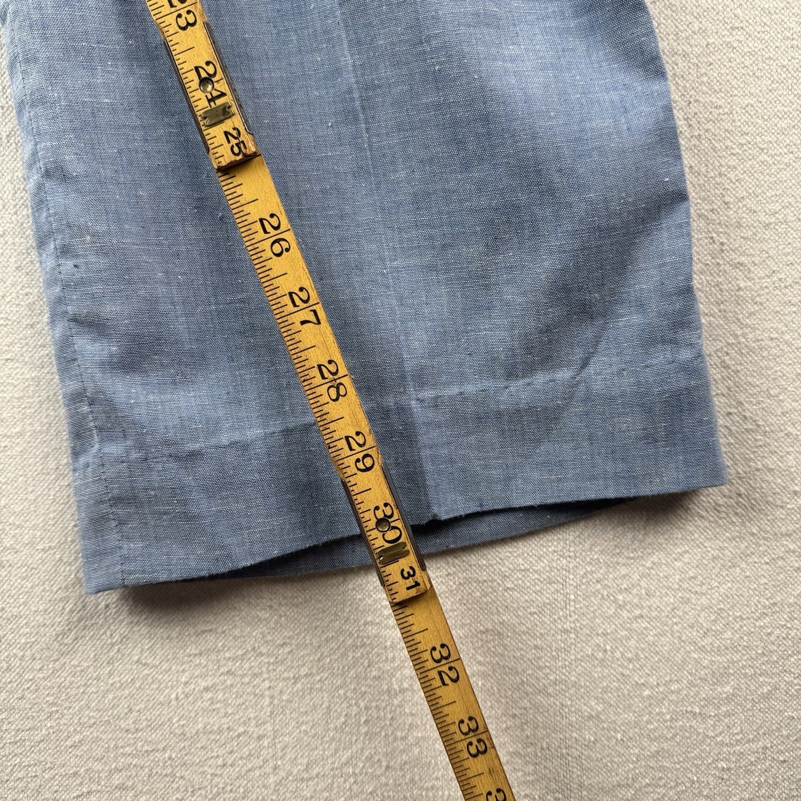 1950's/60's Vintage LL Bean Men's 32x30 Linen-blend Blue Chambray Chino Pants