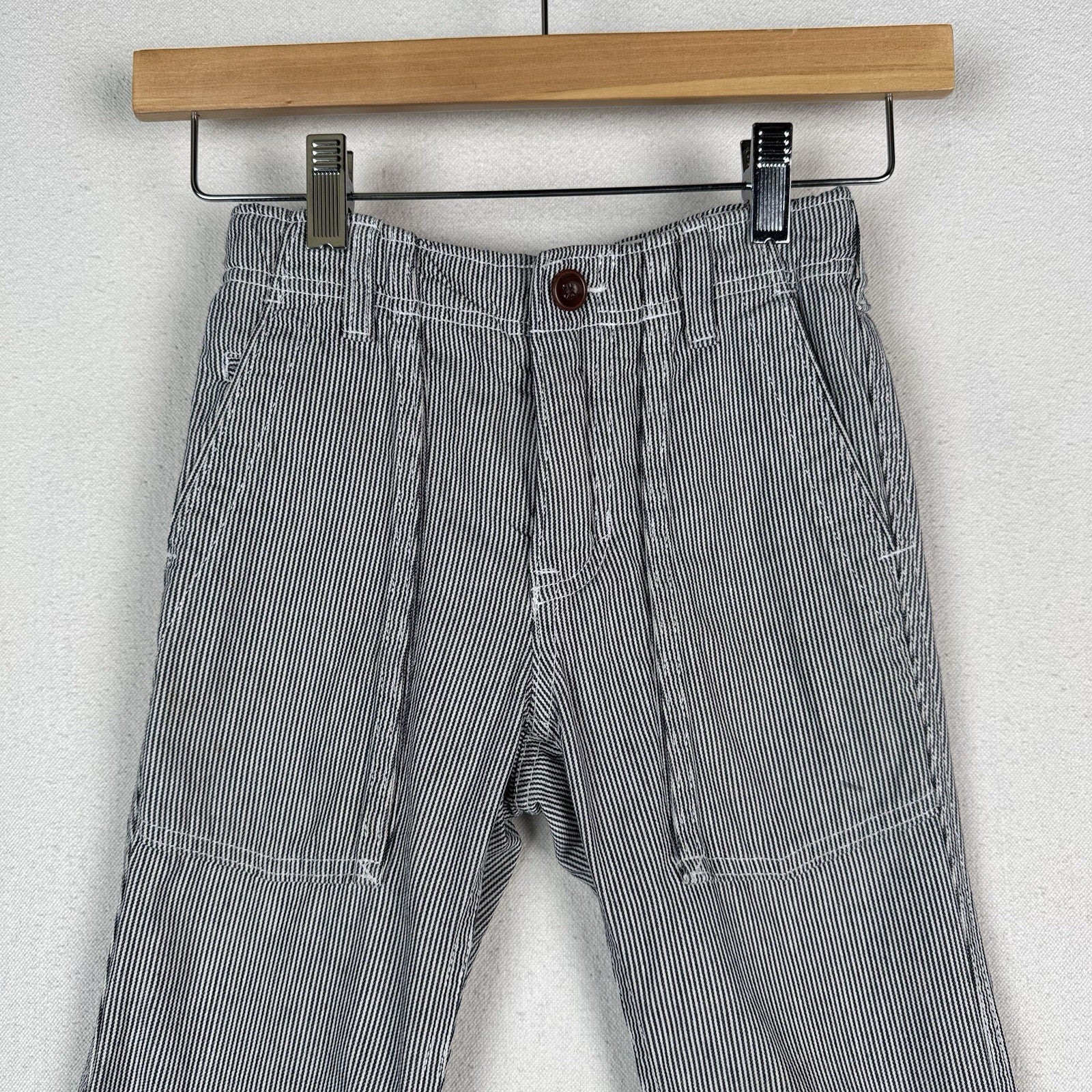 Buckle-back Railroad Hickory Striped Gap Kids Pants Sz 5 Big Pockets 100% Cotton