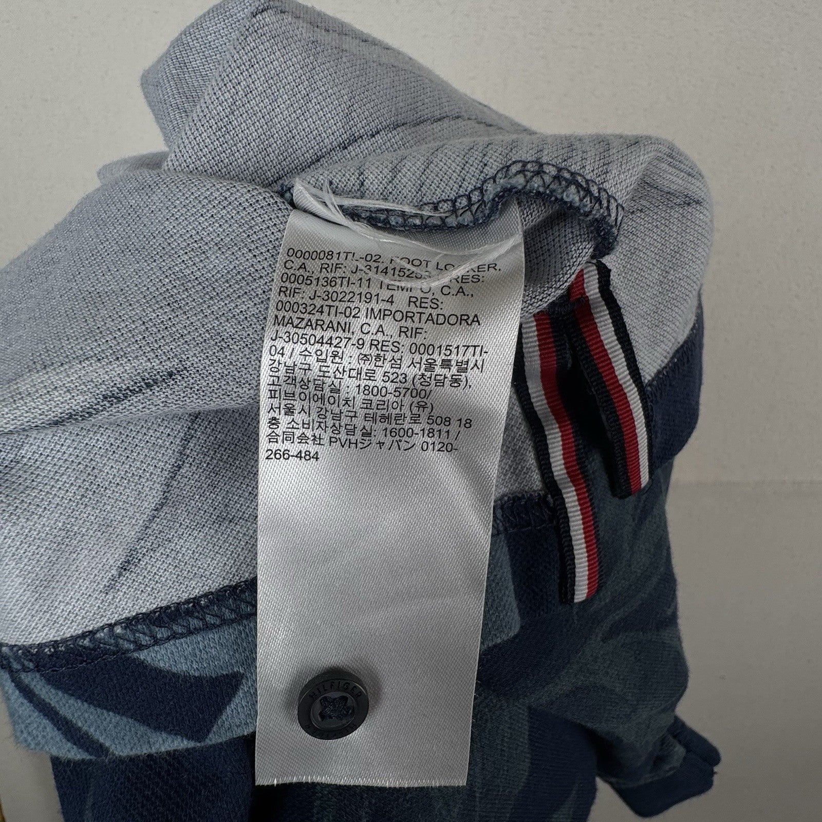 Tommy Hilfiger Shirt Mens Small Blue Green Tropical Leaf Print Regular Fit Polo