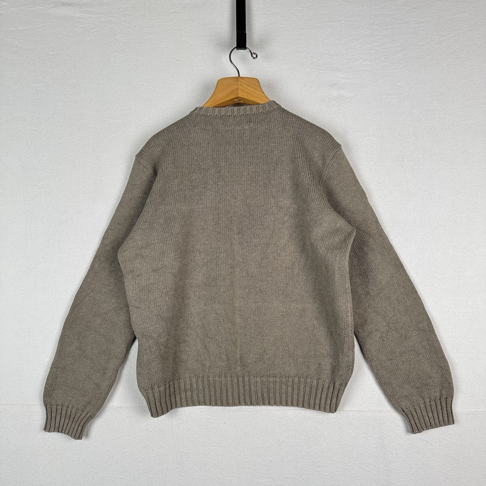 90’s Vintage Polo Ralph Lauren Sweater Men’s Large Khaki Beige Knit Pullover