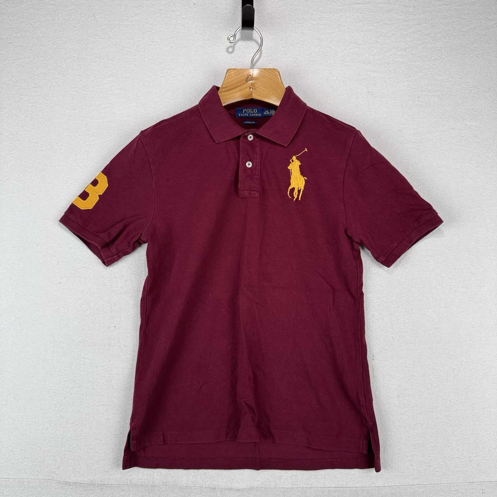 Polo Ralph Lauren Boy’s L 14-16 Classic Fit Big Pony Shirt Maroon #3 *Read