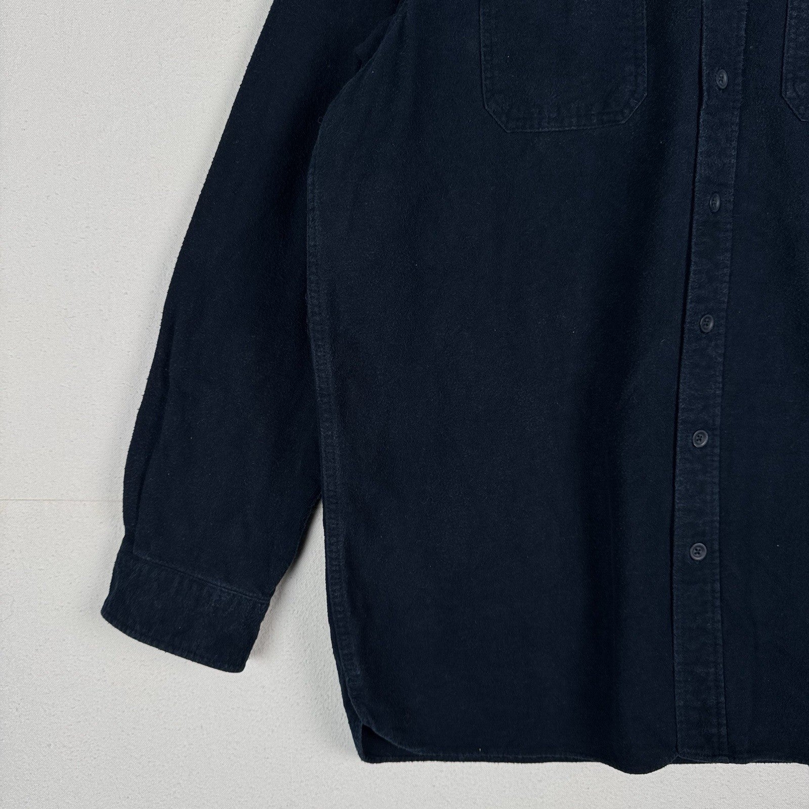 L.L. Bean Traditional Fit Men’s XL Tall Chamois Flannel Shirt Navy Blue