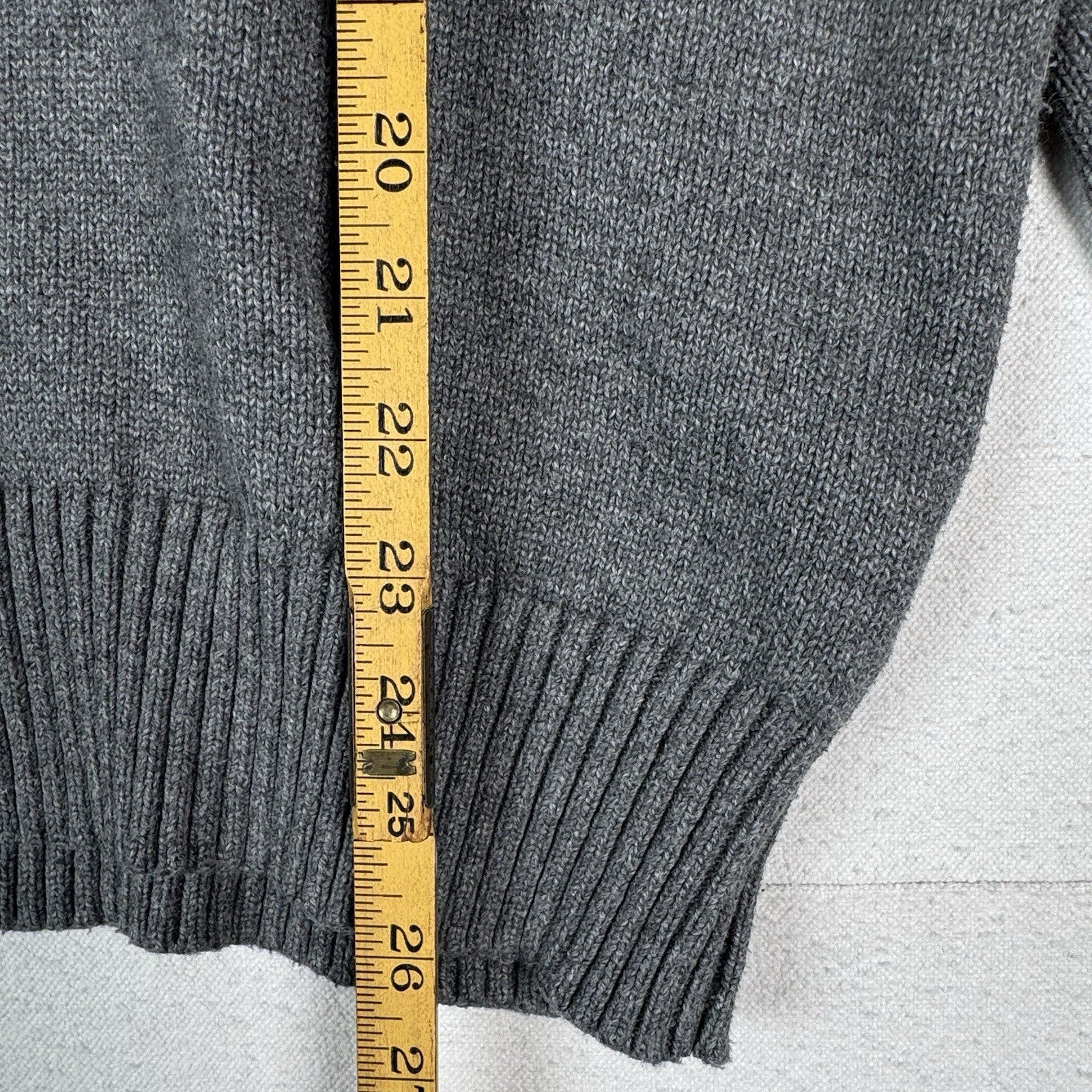 Vintage Polo Ralph Lauren 1/4 Button Neck Sweater Men’s L Gray Cotton Pullover