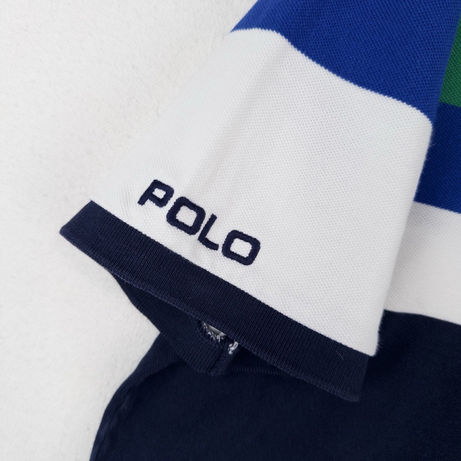 Polo Ralph Lauren Polo Shirt Men’s L Classic Fit Logo Mesh Striped Colorblock