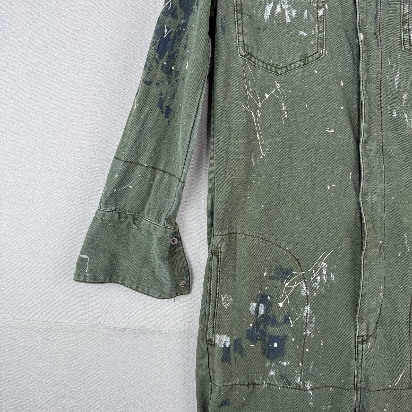 One Teaspoon Long Sleeve Distressed Jumpsuit Cotton Slouchy Snap Women’s XS