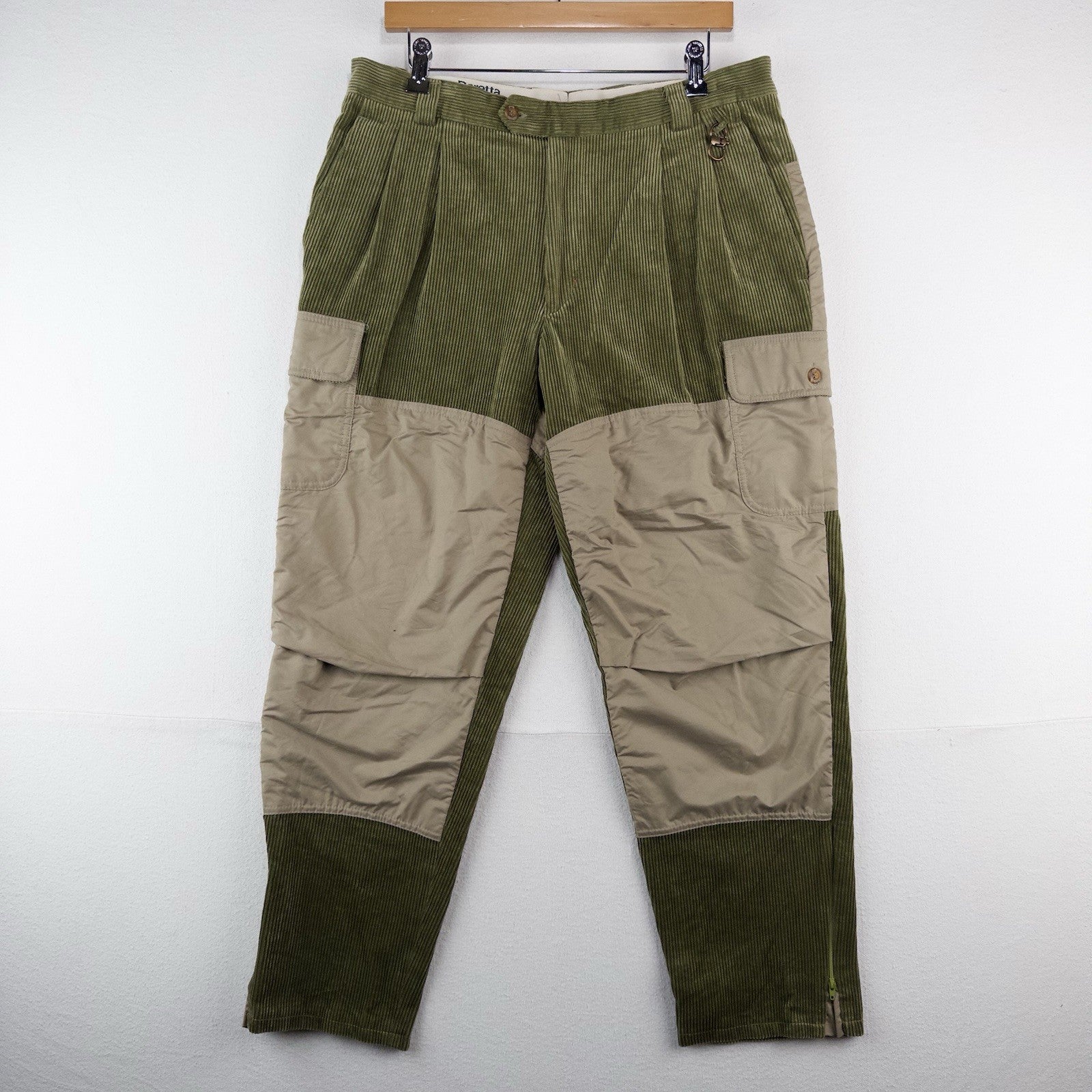 90’s Vtg Beretta Green Italian Corduroy Patchwork Hunting Pants Men’s 34x27 (52)