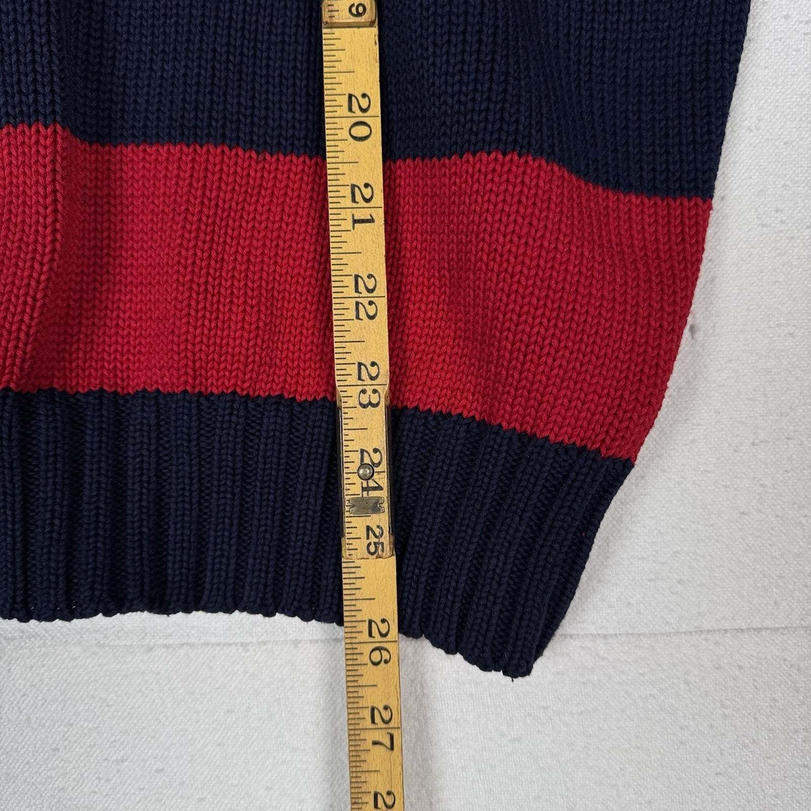 90’s Vtg Polo Ralph Lauren Knit Sweater Men’s M Red Navy Blue Color Block *Read