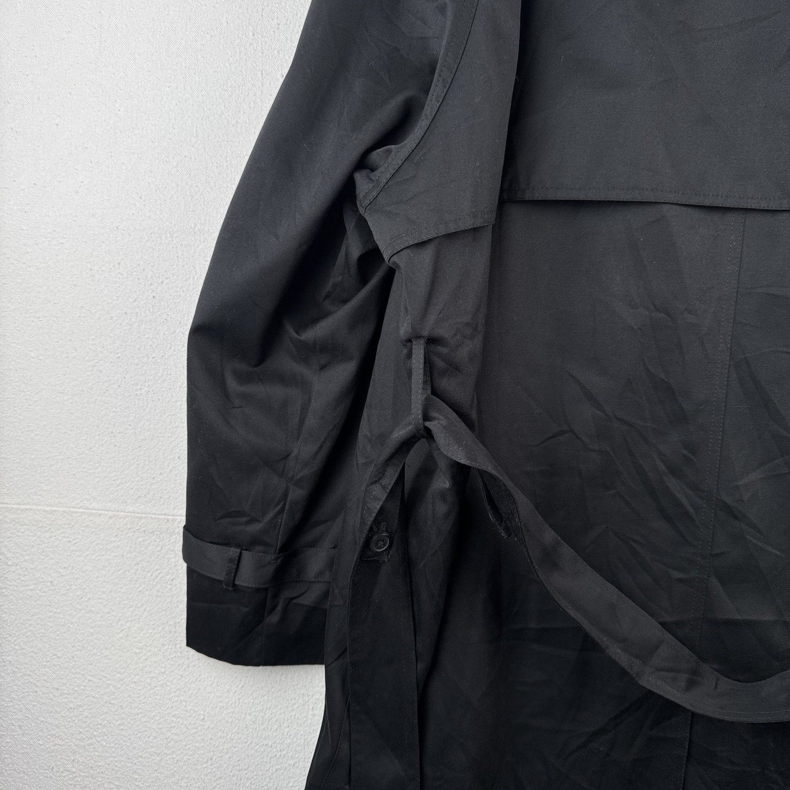 Ralph Lauren Black Trench Coat OverCoat Quilted Cotton Blend Lined Insulated 48R
