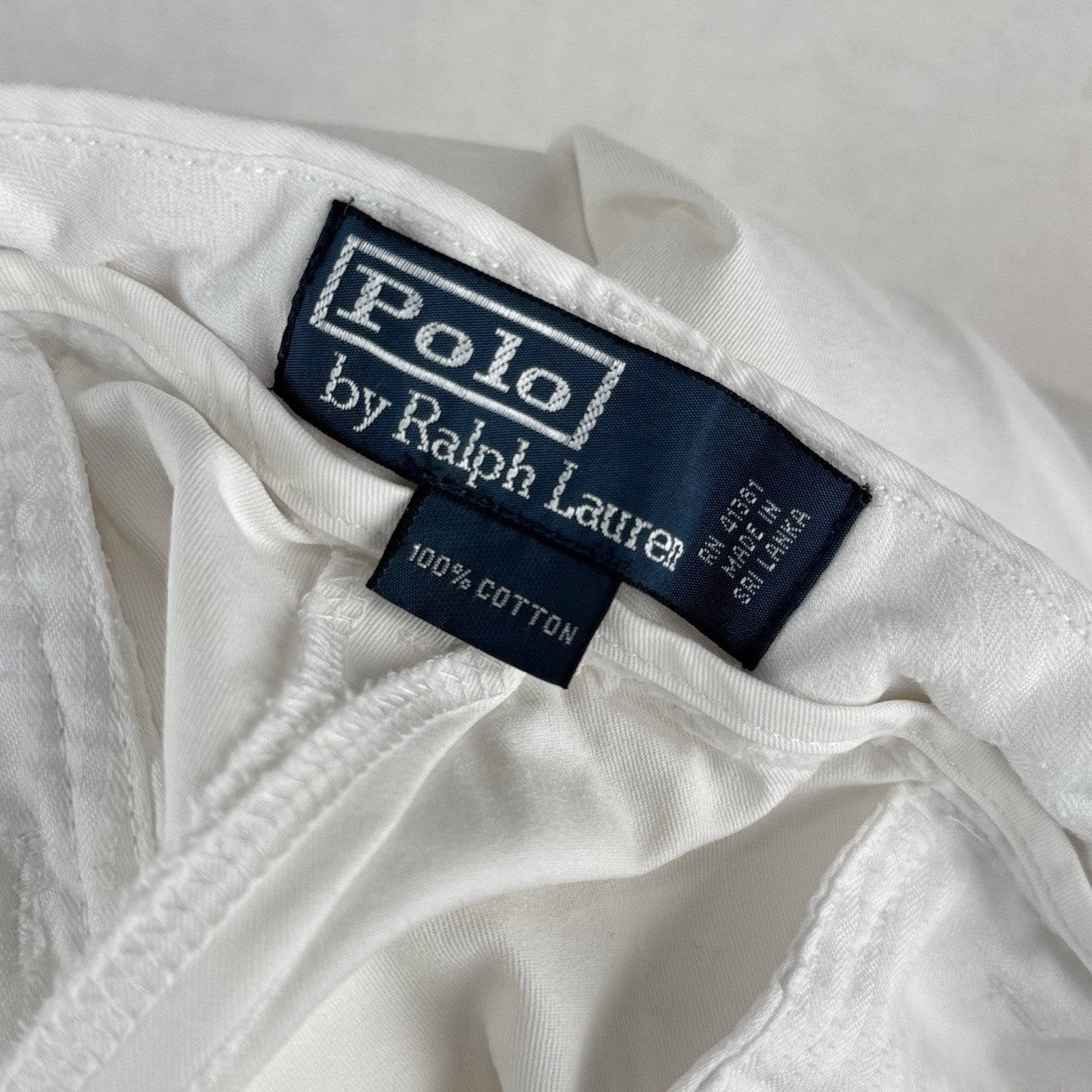 90’s Vtg Polo Ralph Lauren Men’s 36x10 Chino Shorts White 100% Cotton Twill