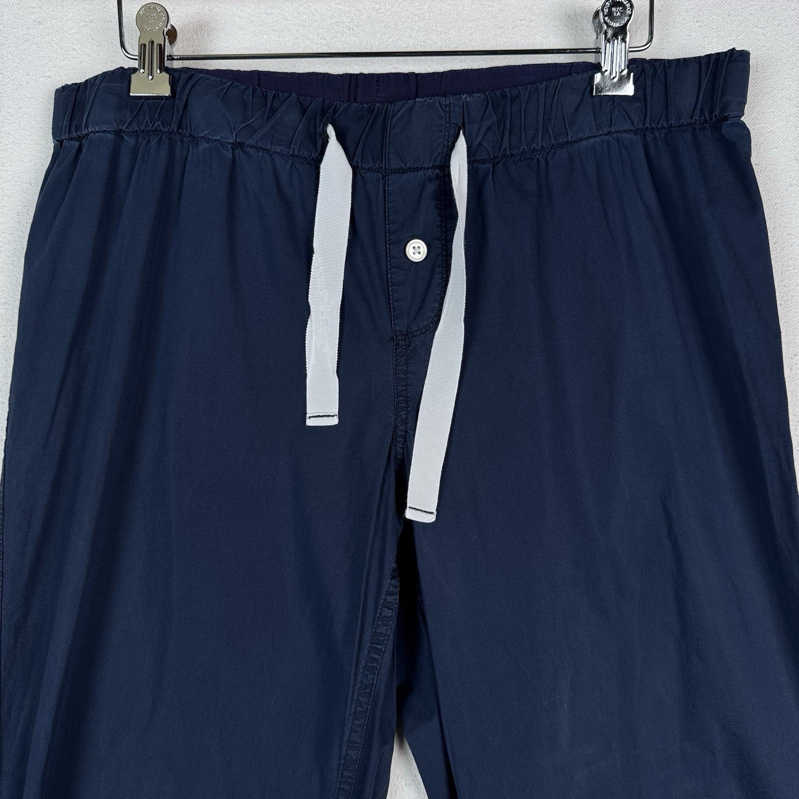 J. Crew Pajamas Loungewear Set Women's Small Navy Blue White Piping Long Sleeve
