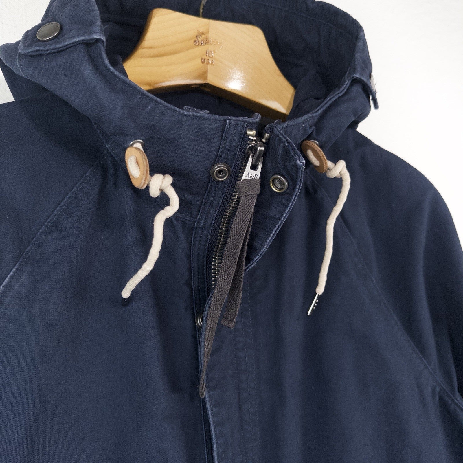 Vintage Abercrombie Fitch Hooded Utility Field Jacket Men’s M Blue Full Zip