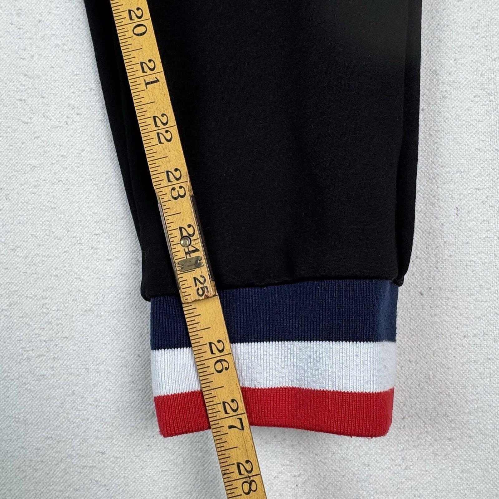 Moncler Logo Jogger Pants Black Tricolor Stripes  XS/S - 26” Inseam/32” Waist*