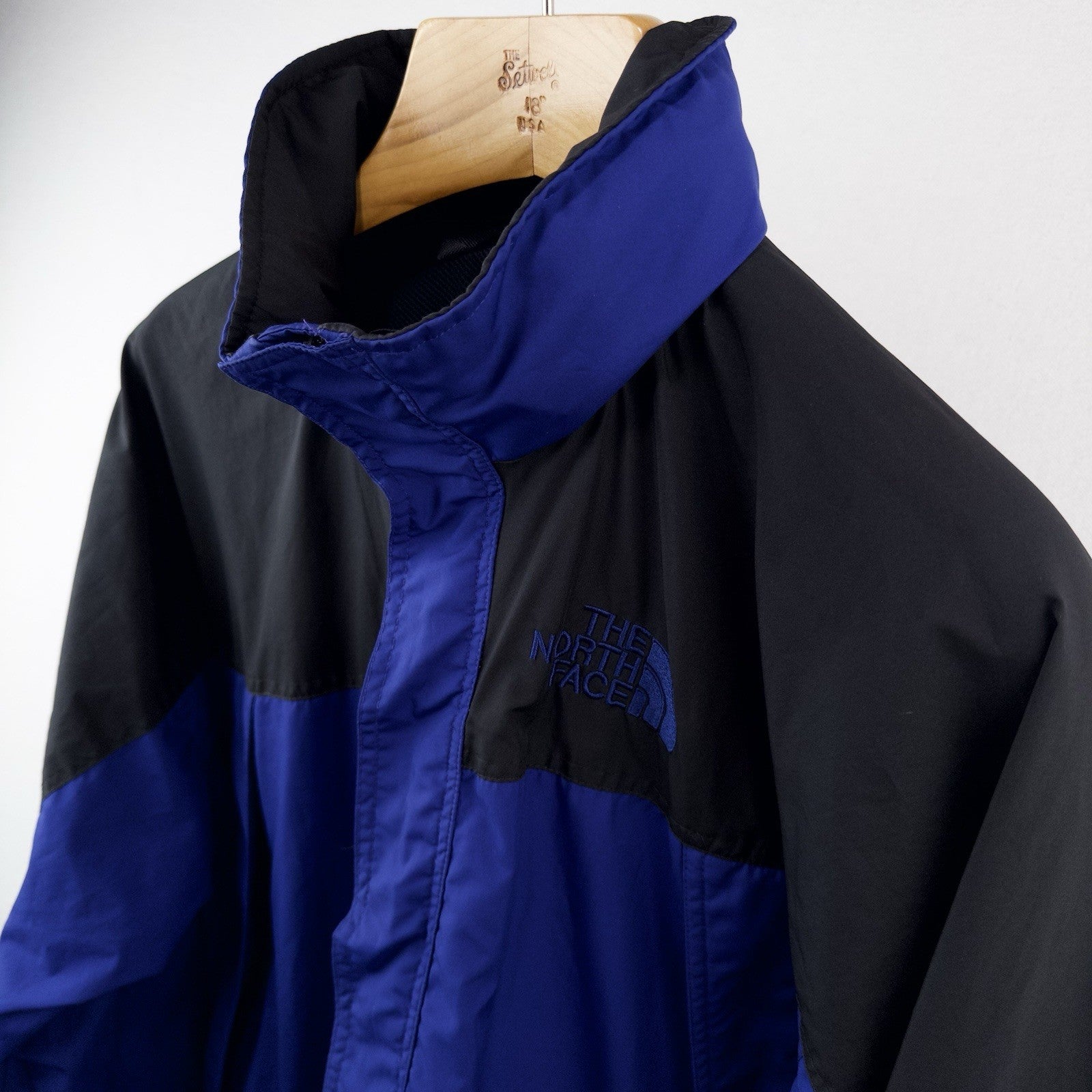 90’s Vtg The North Face Mens S Royal Blue Black Hydrenaline Packable Hood Jacket