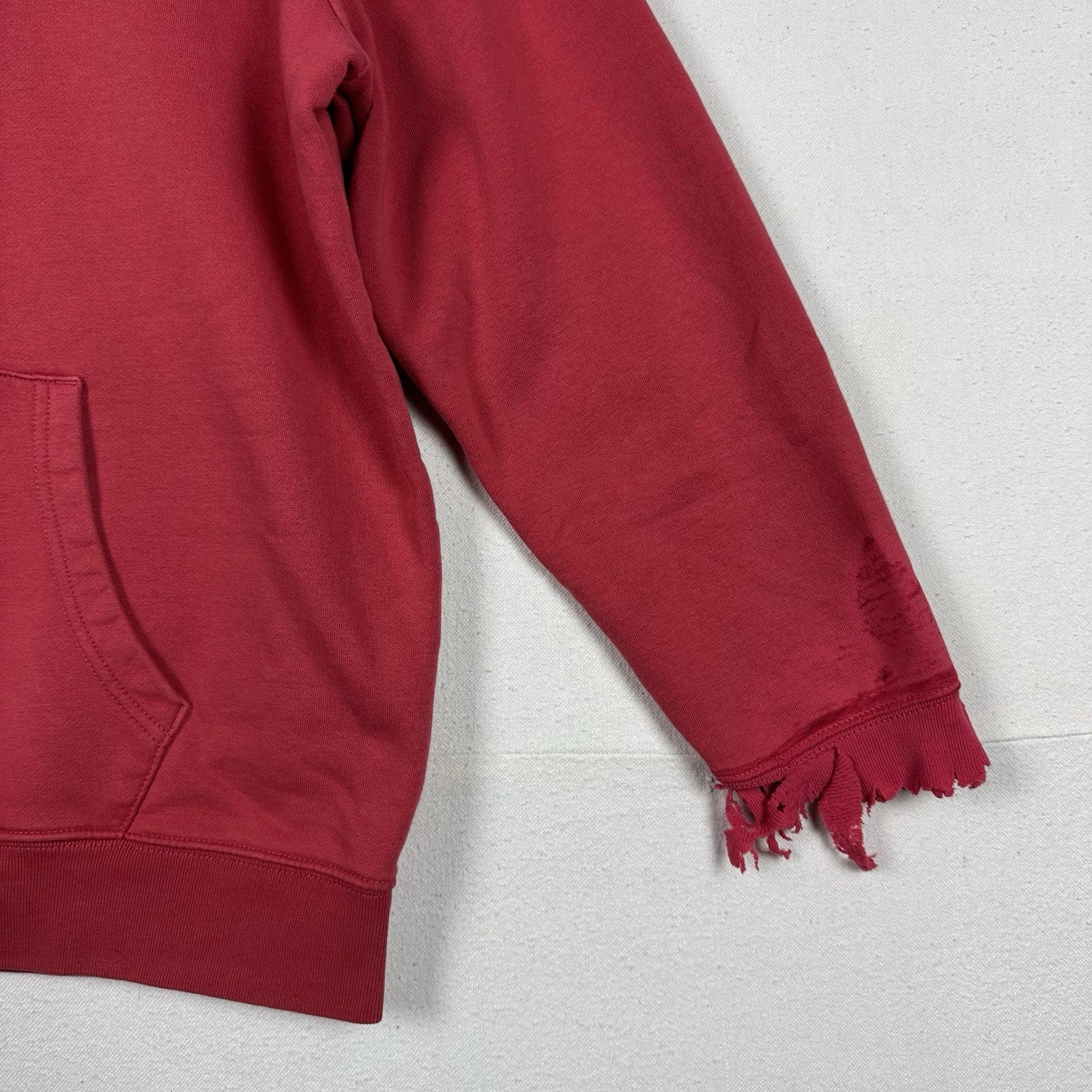 Gap Soft Fleece Track Logo California Hoodie Sweatshirt Red Men’s XL Distressed