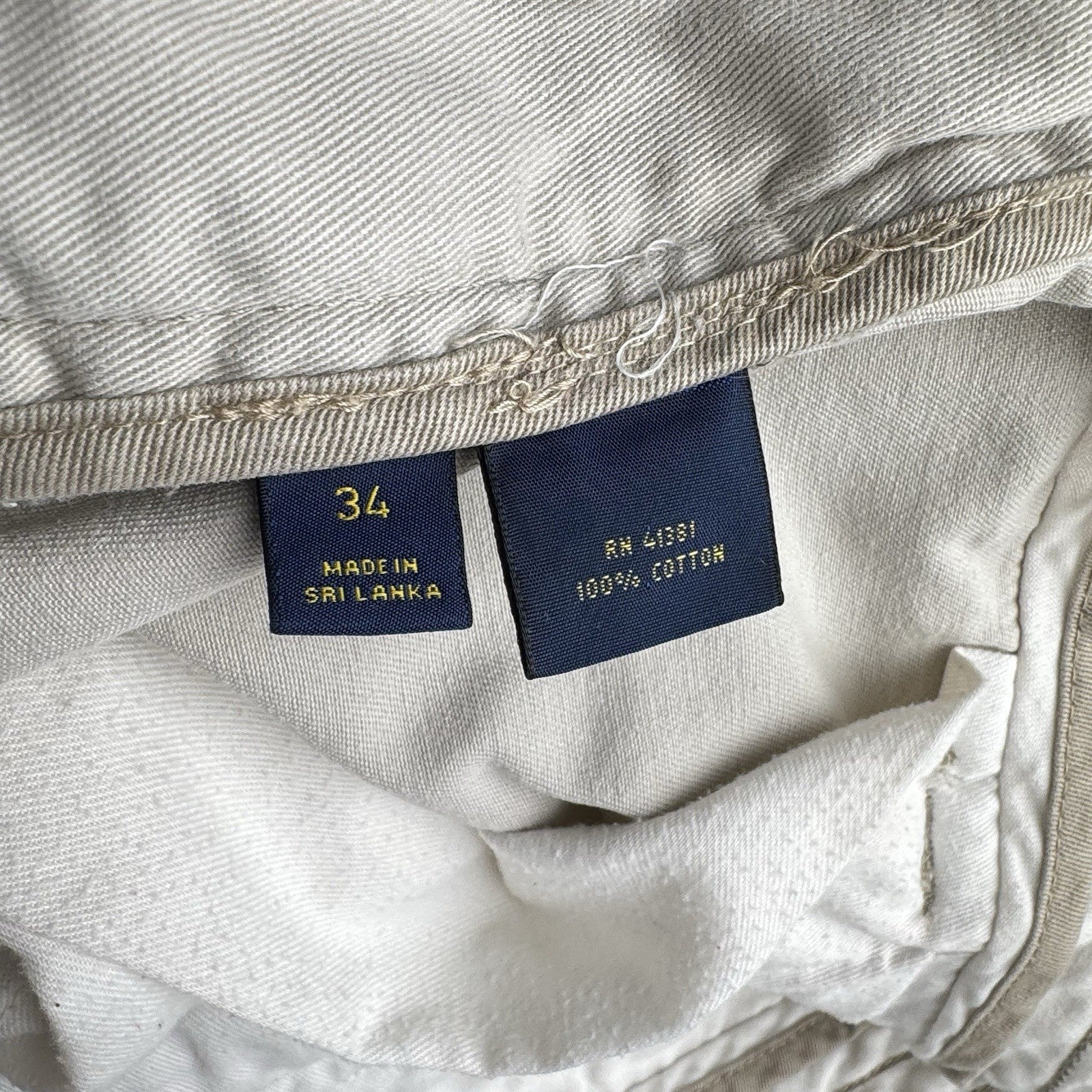 Polo Ralph Lauren Chino Classic Cargo Shorts Vintage Tan Khaki Men’s 34x9