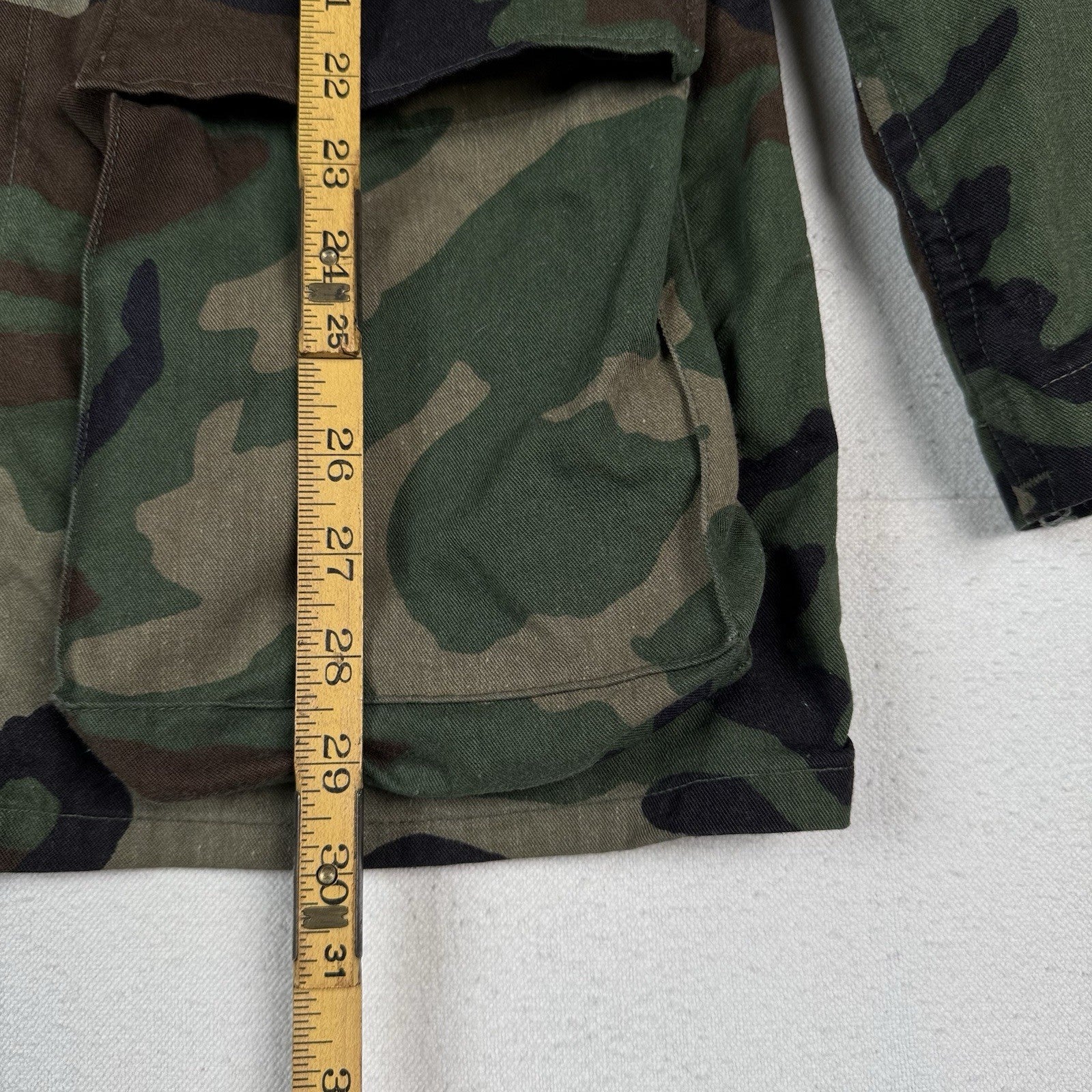 Military Woodland Camo 2 Piece Combat Shirt Jacket Cargo Pants Men Small Long