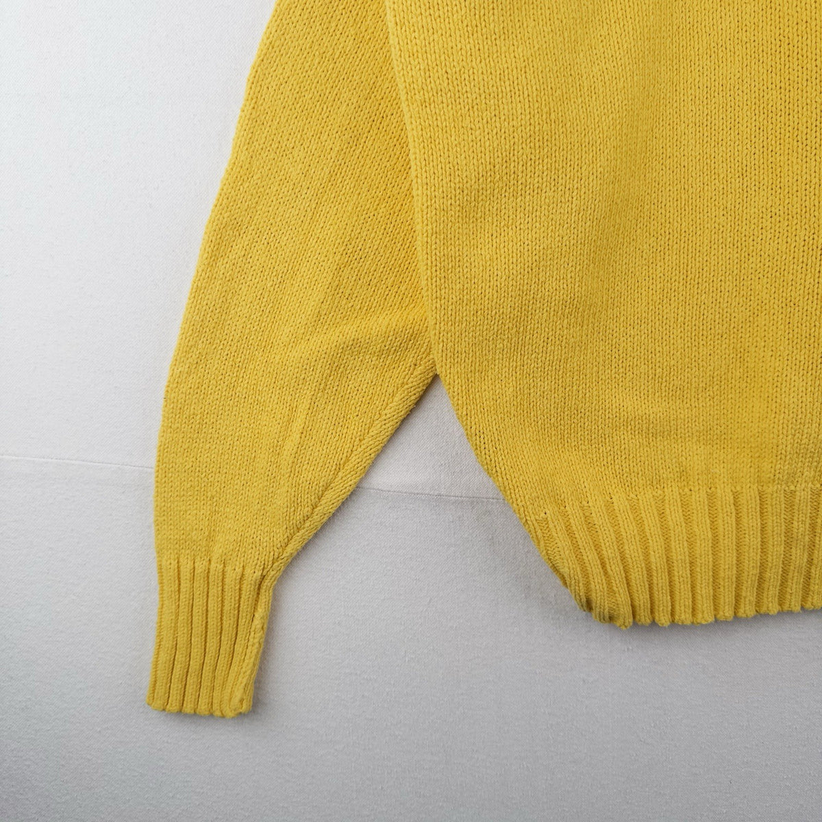 90’s Vtg Polo Ralph Lauren Chunky Yellow Cotton Sweater Men’s 2XL