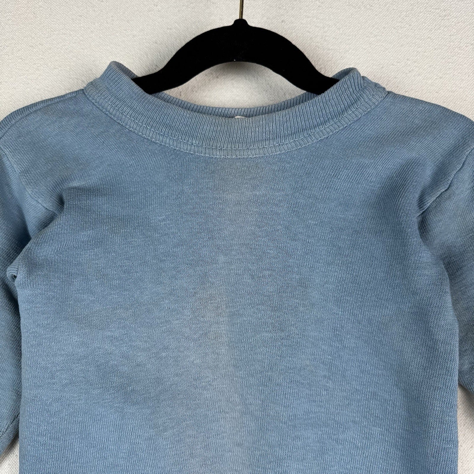 Vintage 70’s JCPenney Kids Plaid Wide Leg Distressed Sweatshirt Set Blue Red 4-5
