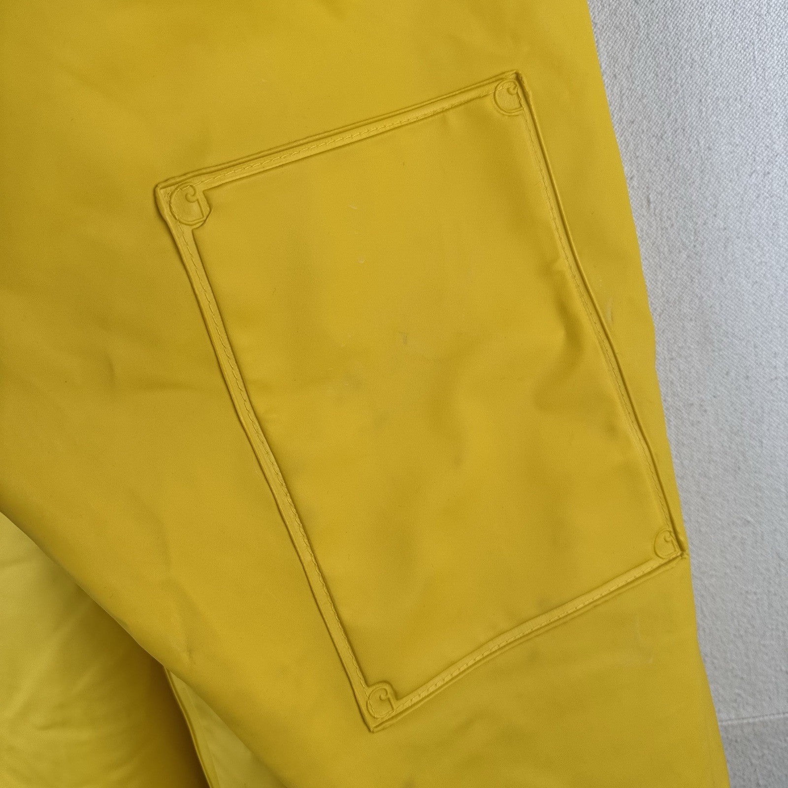 Vintage Carhartt Waterproof Surrey Yellow Rain Jacket Men’s Large PVC Snap Hood
