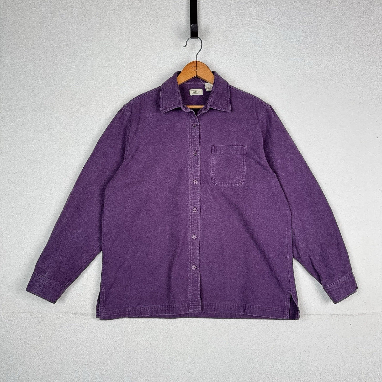 Vintage LL Bean Chamois Flannel Shirt Women’s Medium Plum Purple Button Up