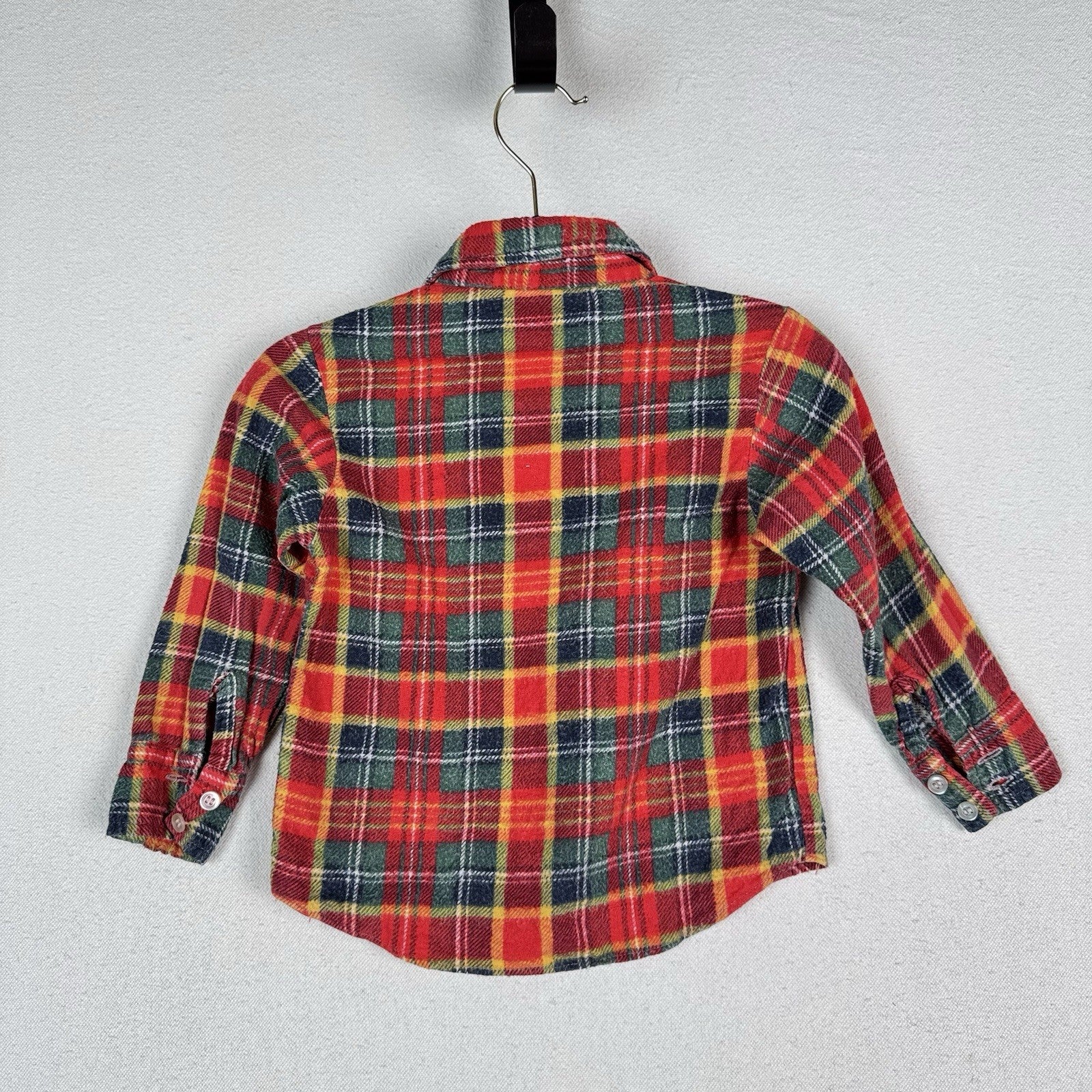 Vintage 60’s 70’s Kmart Kids Flannel Old Navy Cargo Pants Set Red Blue Green 4T