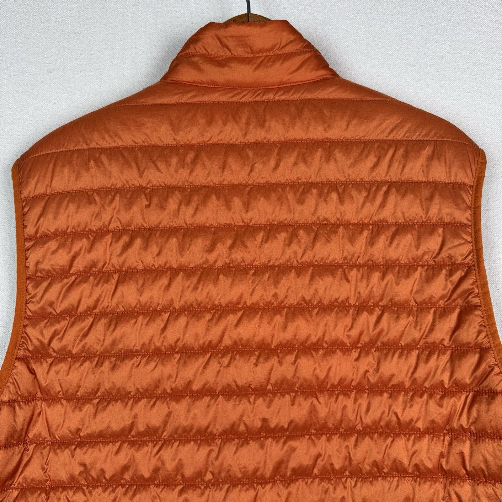 Brooks Brothers Thermore EVOdown Puffer Vest Mens L Orange Lightweight Packable