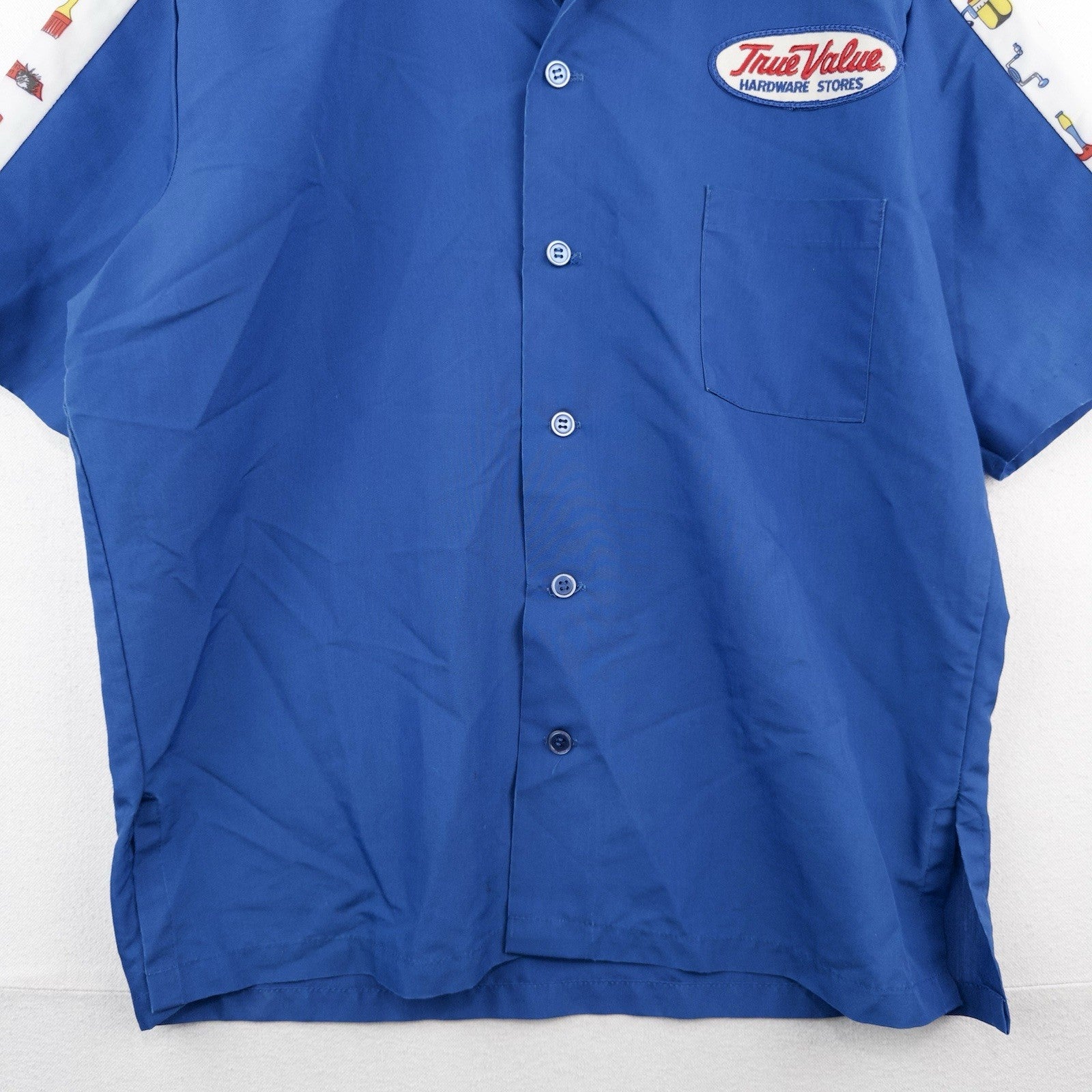 80’s Vtg True Value Graphic Employee Uniform Shirt Size Large Hardware Store