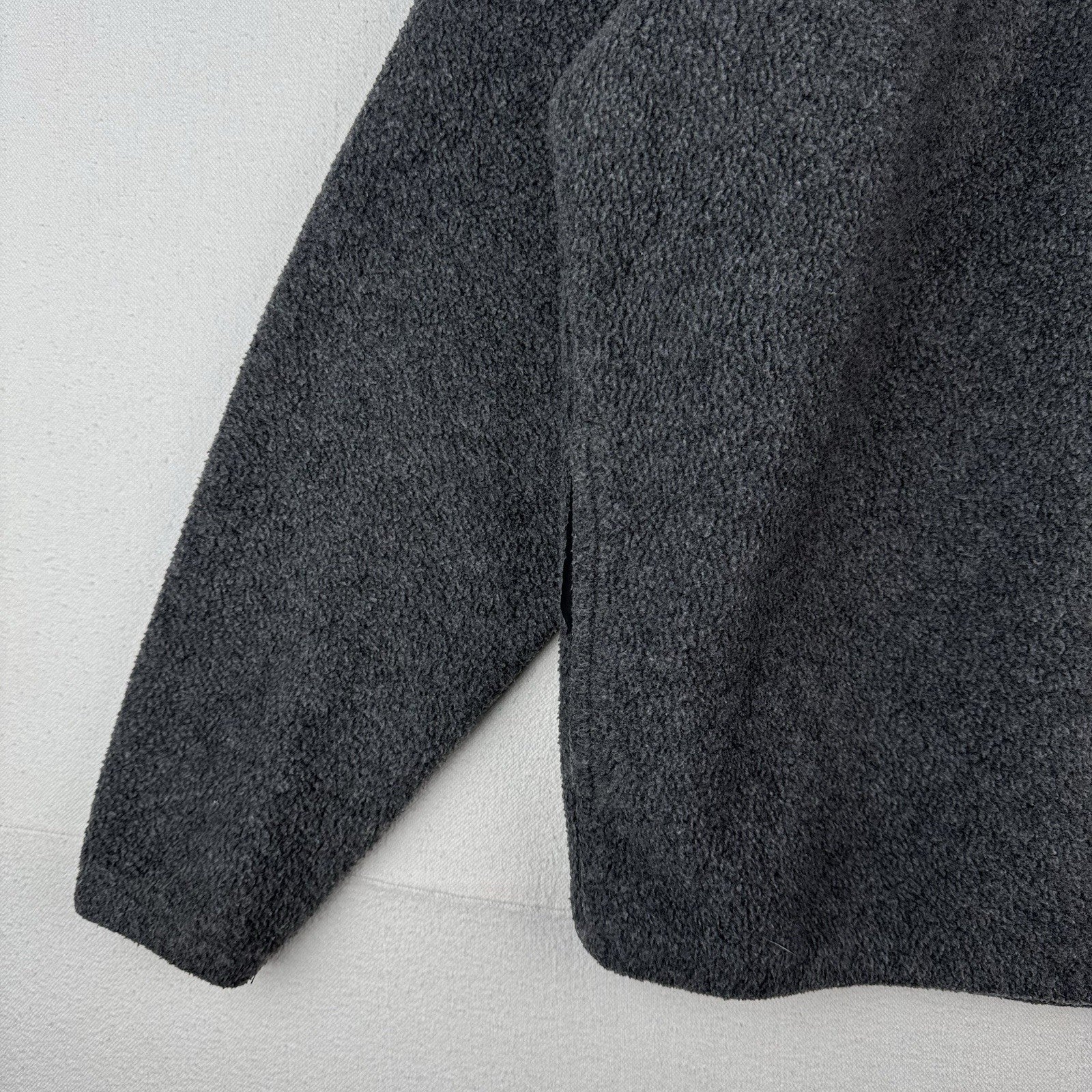 90s Vtg J.Crew Oarsman Men’s Medium 1/4 Zip Gray Fleece Pullover Made USA *Read