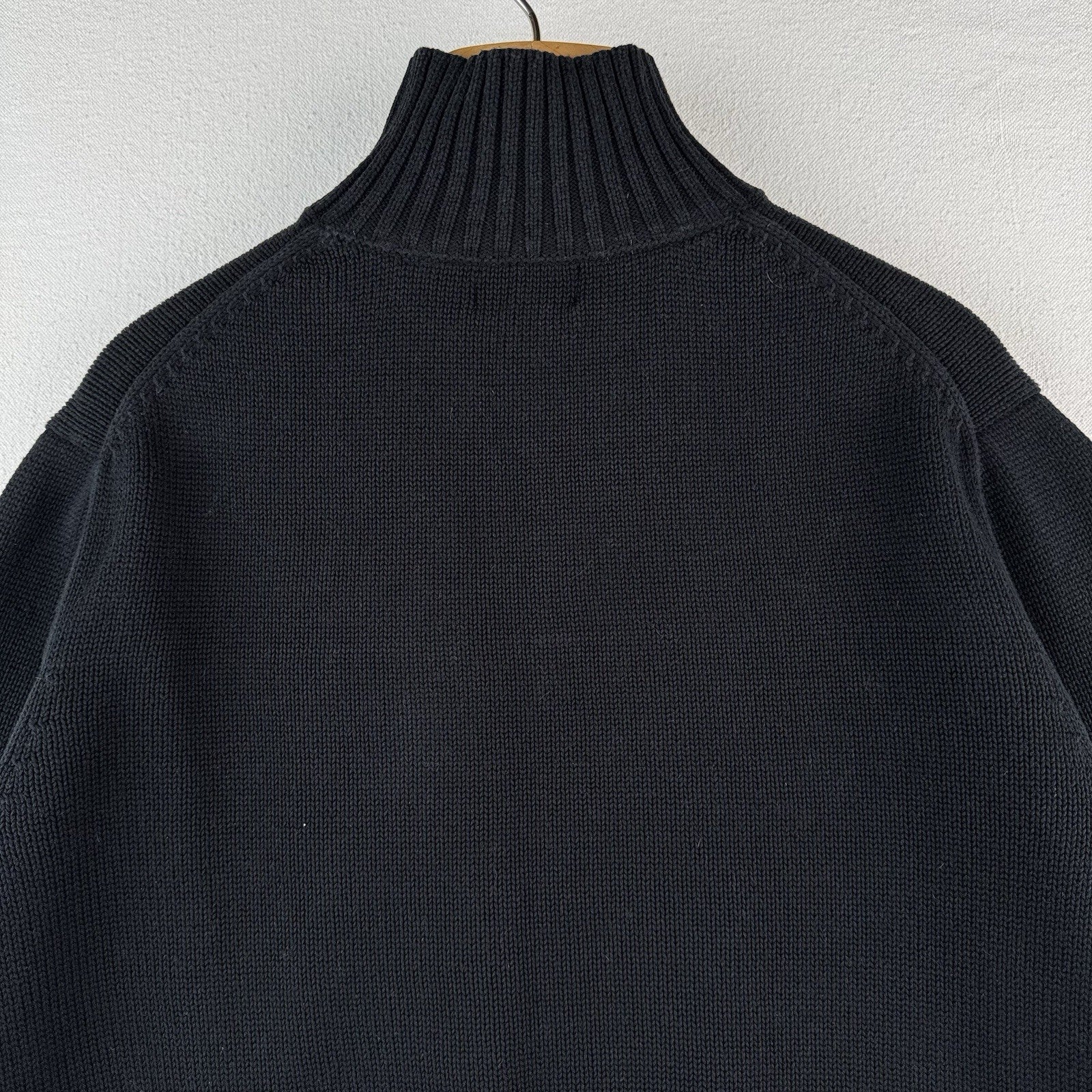 Vtg Polo Jeans Company Ralph Lauren 1/4 Zip Mens L  Crest Patch Black *Read