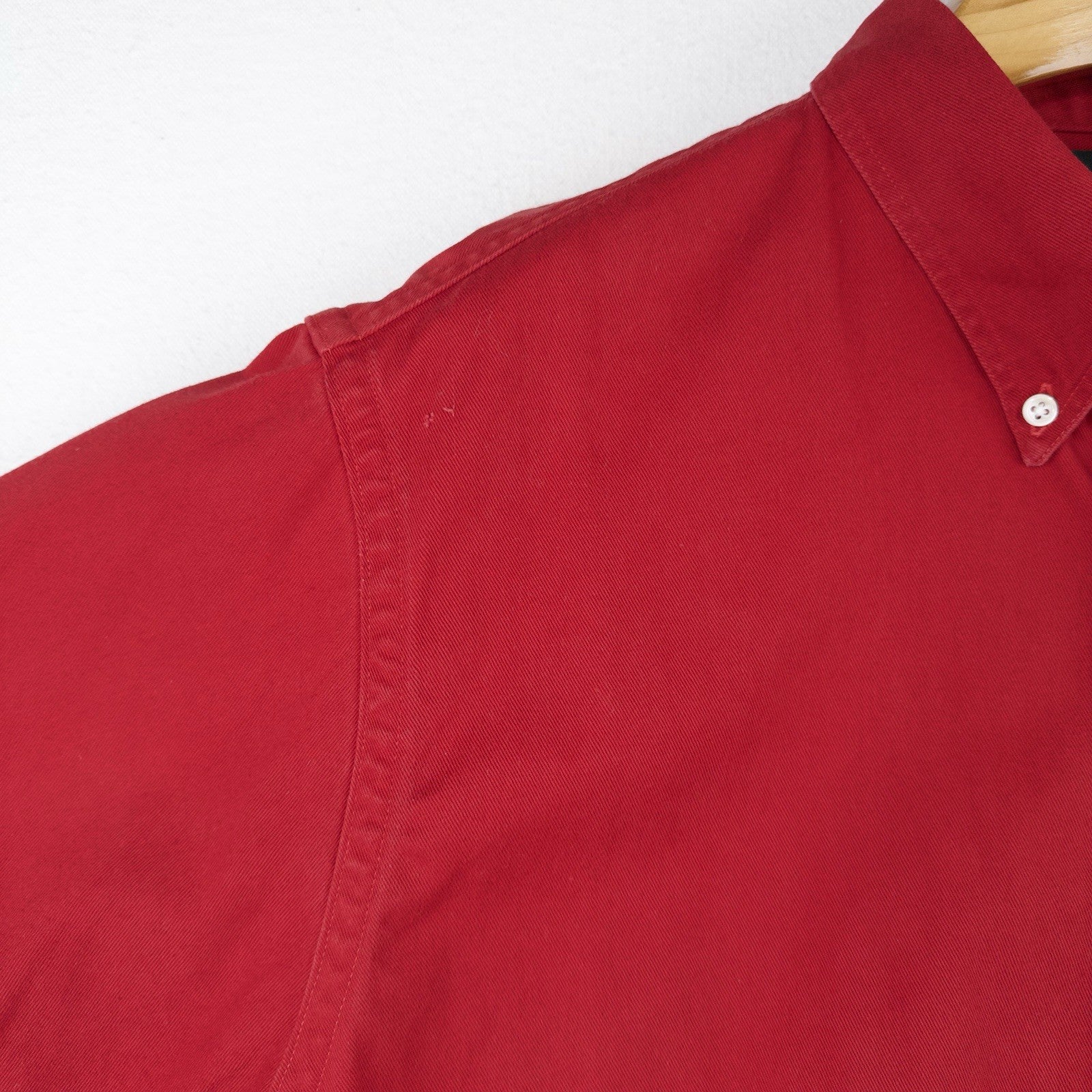 90’s Vtg J.Crew Oarsman Button Down Shirt Men’s XL Red Twill Long Sleeve USA