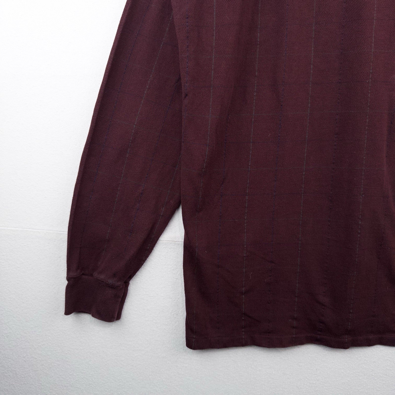 90’s Vtg Polo Ralph Lauren Turtleneck Men’s XL Maroon Windowpane Check USA