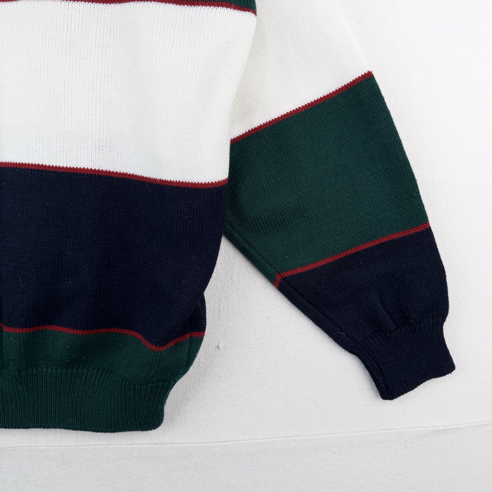 90’s Vtg Embroidered Classic Yacht Club Racing Sweater Acrylic Color Block