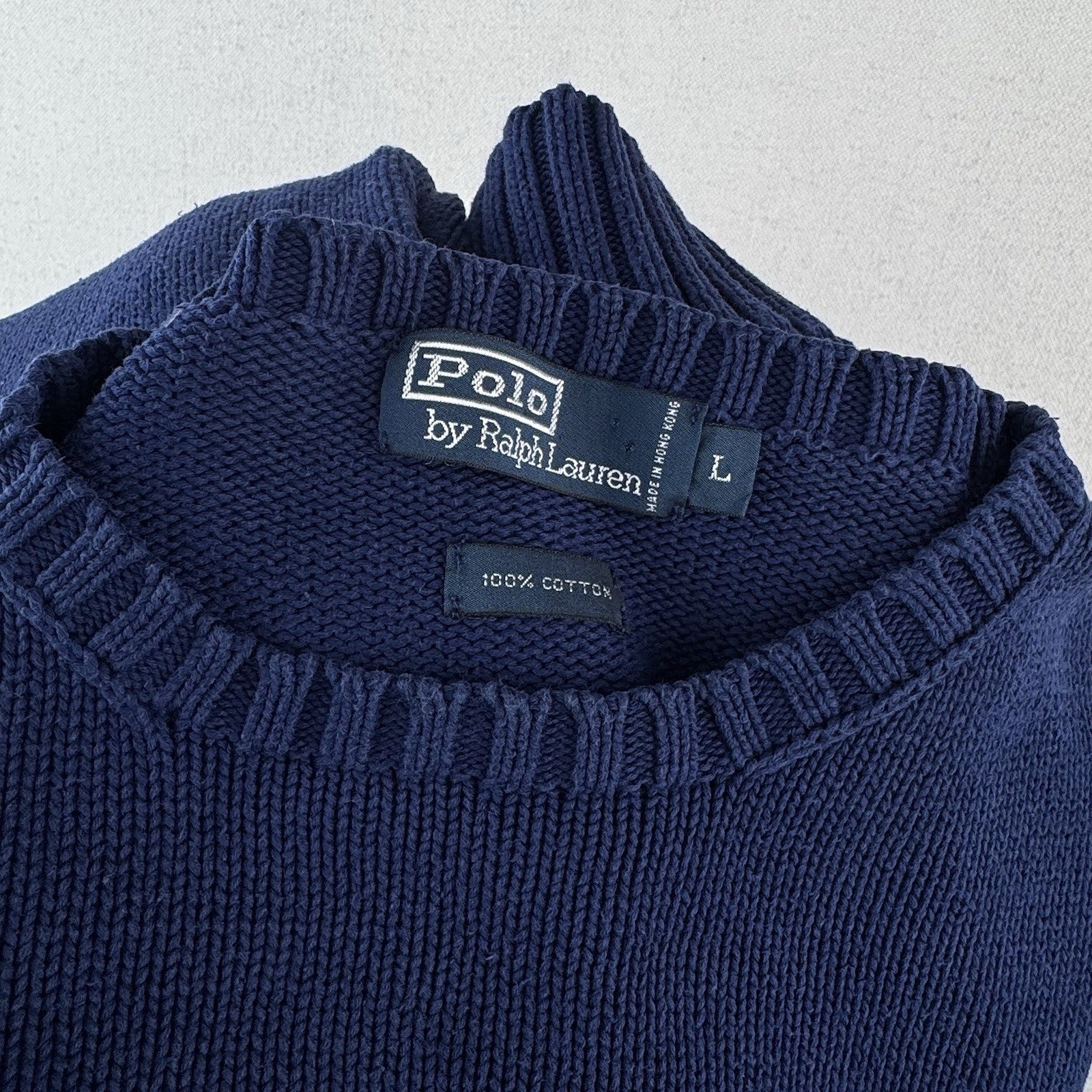90's Vintage Polo Ralph Lauren Royal Blue Sweater Men's L Knit Crewneck