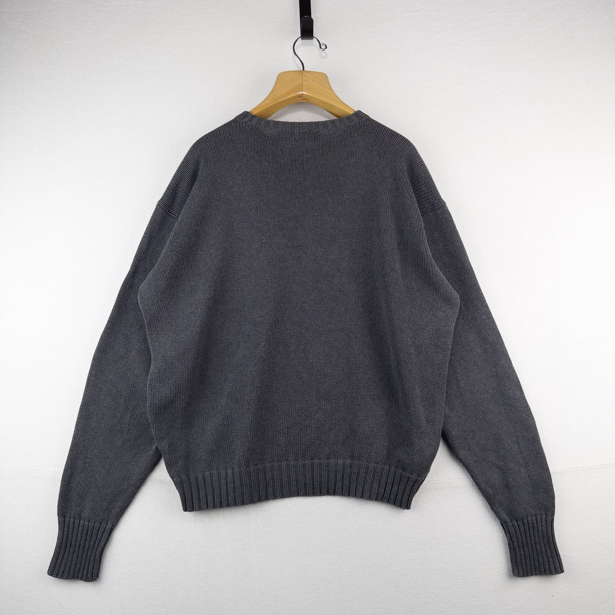 90’s Vintage Polo Ralph Lauren Mens XL Sweater Gray Knit Crew Neck *Read
