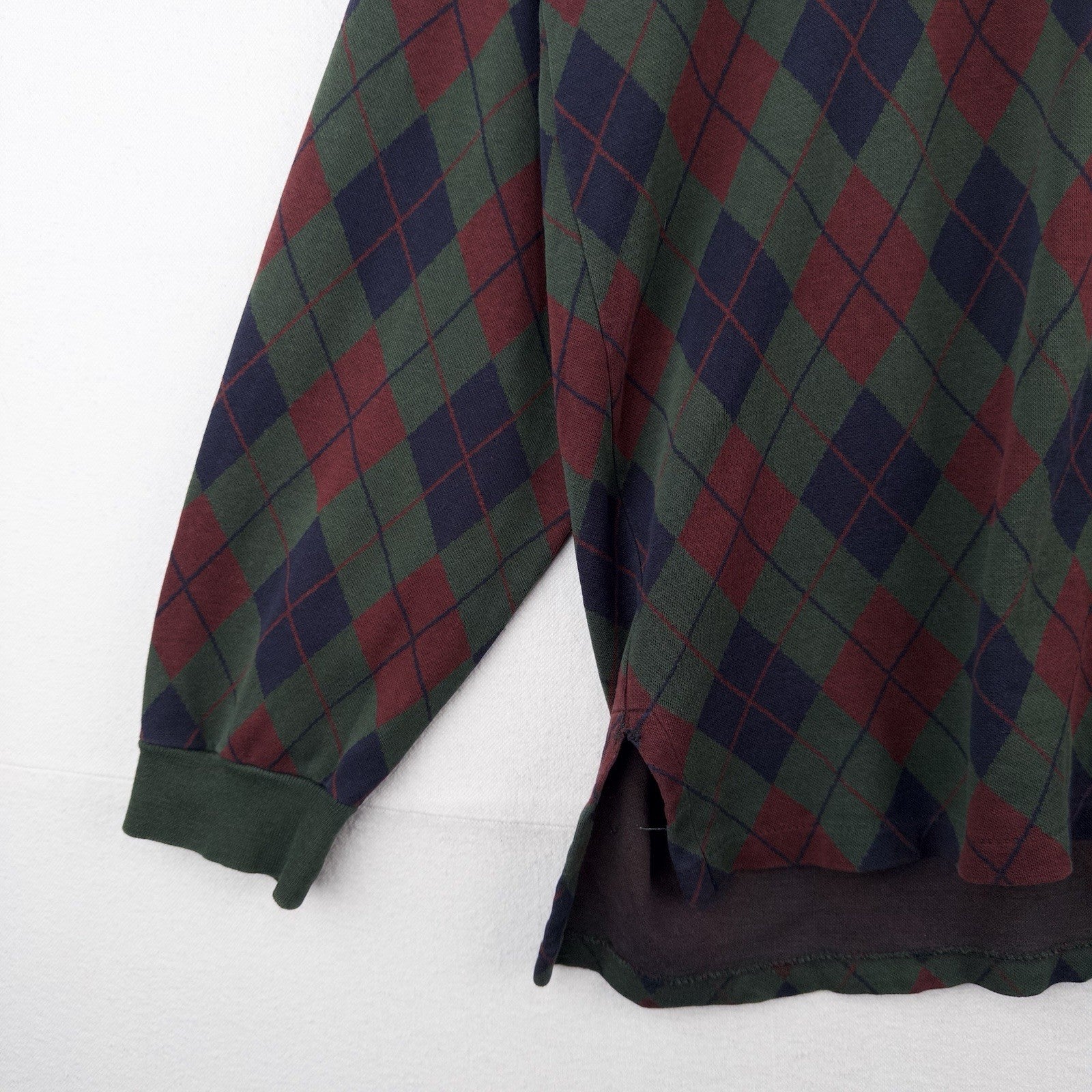 90’s Vtg Polo Ralph Lauren Shirt Mens L Navy Argyle Knit Long Sleeve Made In USA