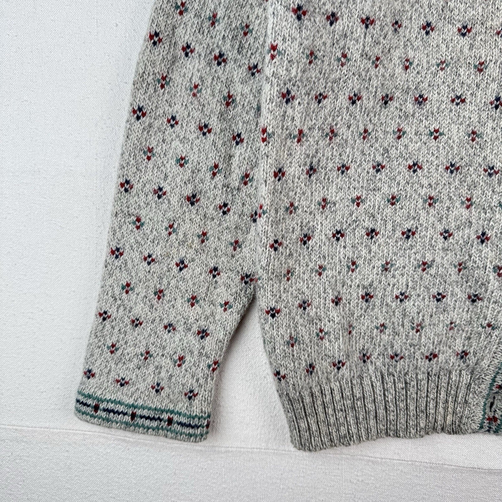 90’s Vtg Eddie Bauer Womens Small Wool Birds Eye Knit Cardigan Sweater *Read