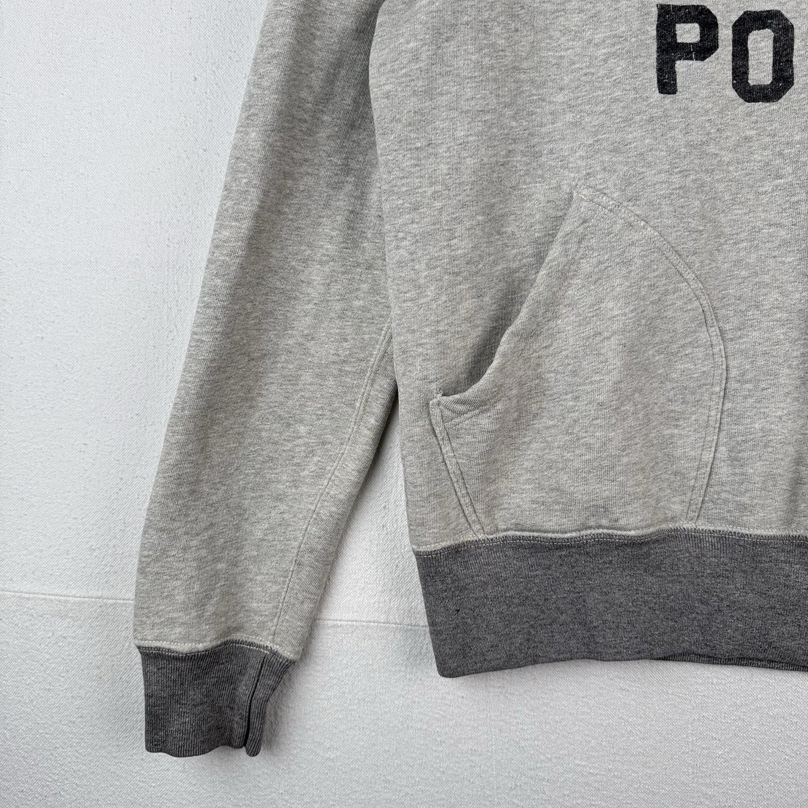 Polo Ralph Lauren USA 67 Hoodie Men’s Small Gray Split Pocket