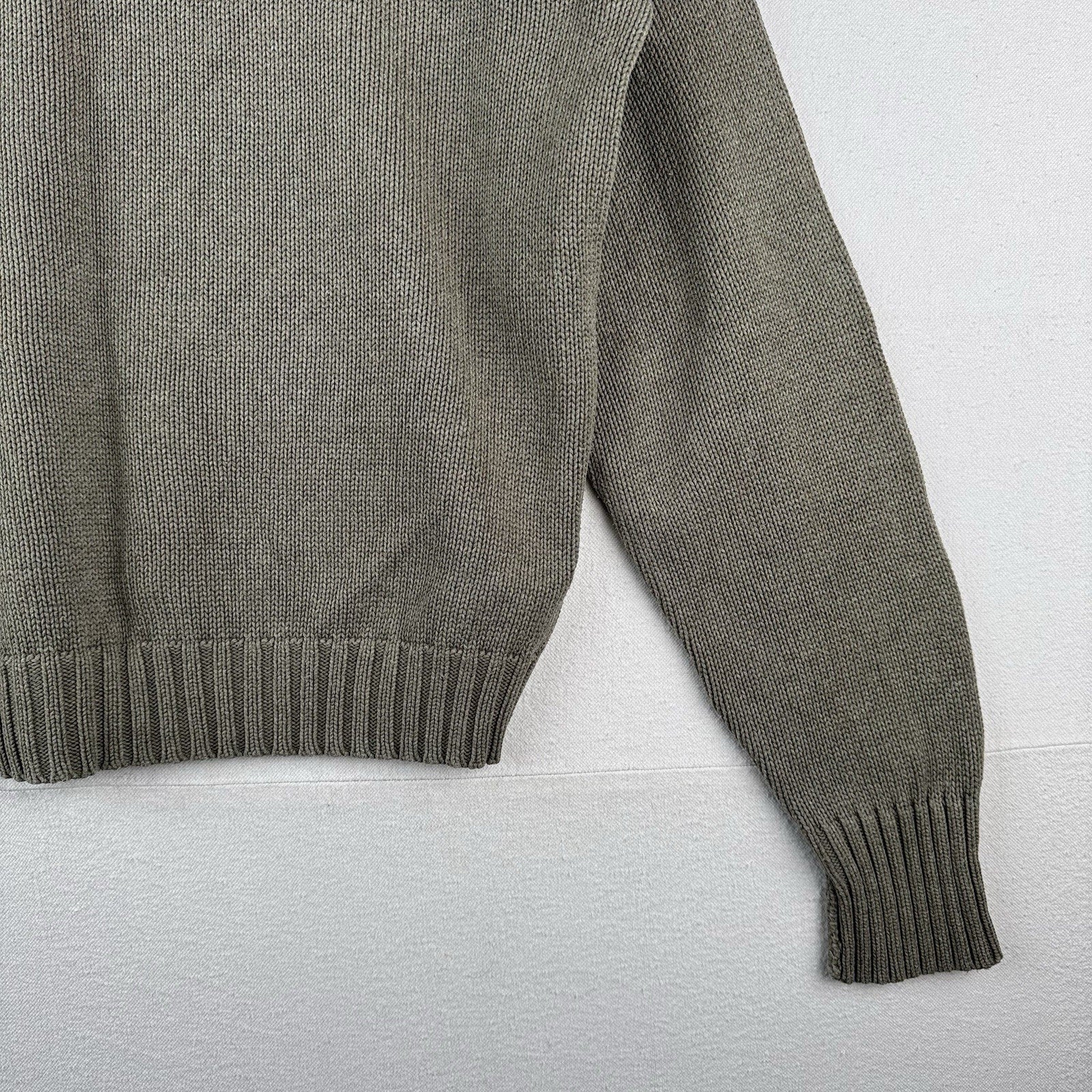 90s Vintage Polo Ralph Lauren Men’s M Olive Marled Knit Sweater 100% Cotton
