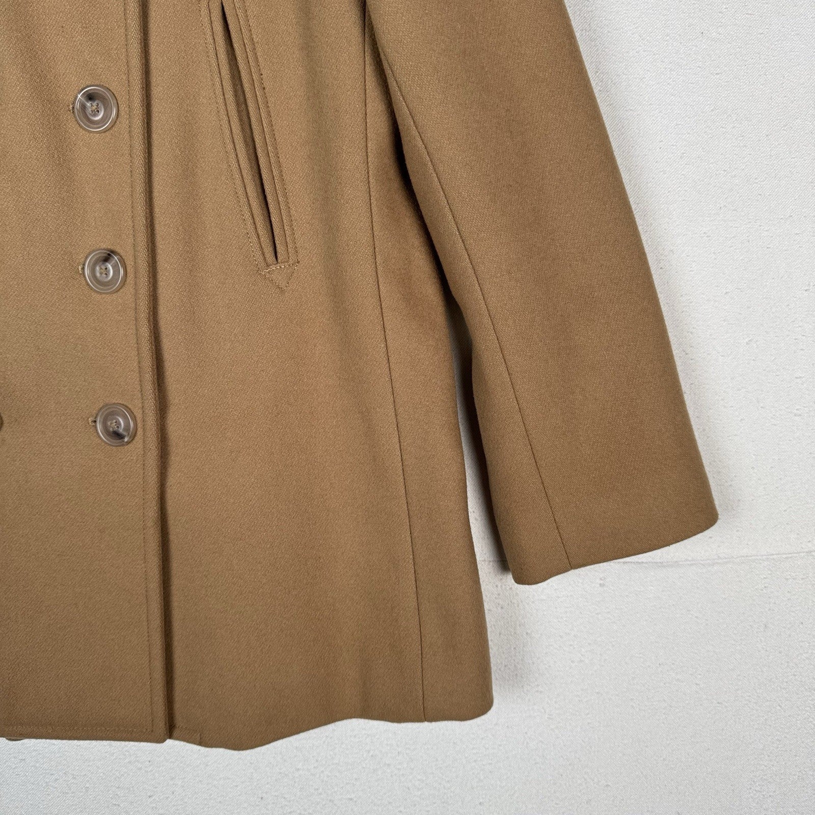 J.Crew Women's Camel Wool Thinsulate Lined Peacoat Large