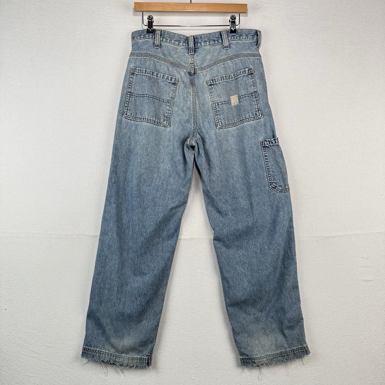 Vintage Abercrombie & Fitch Carpenter Jeans 32x29 Blue Baggy Straight Distressed