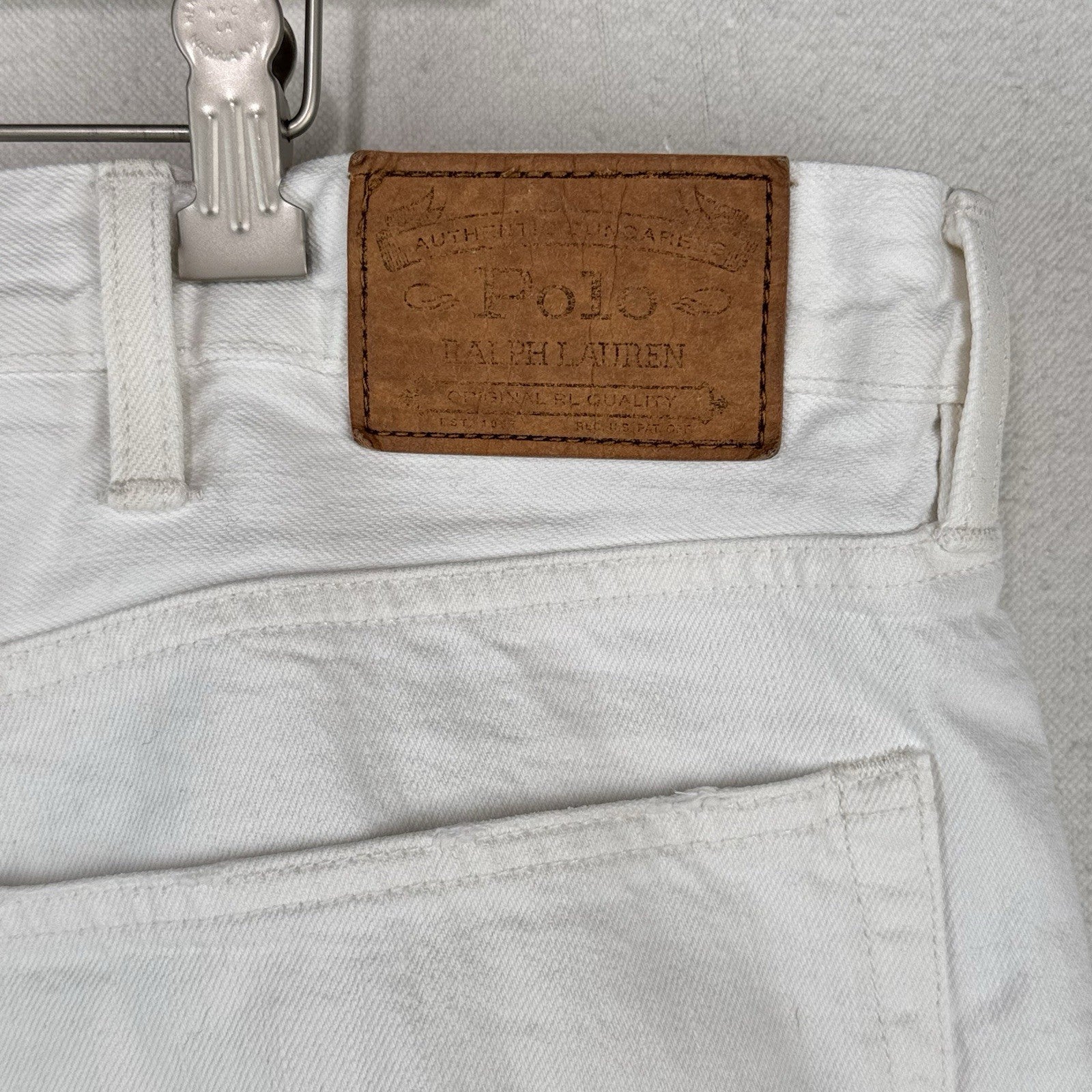 Polo Ralph Lauren Hampton Relaxed Straight 44Tx36 Tall White Denim Jeans