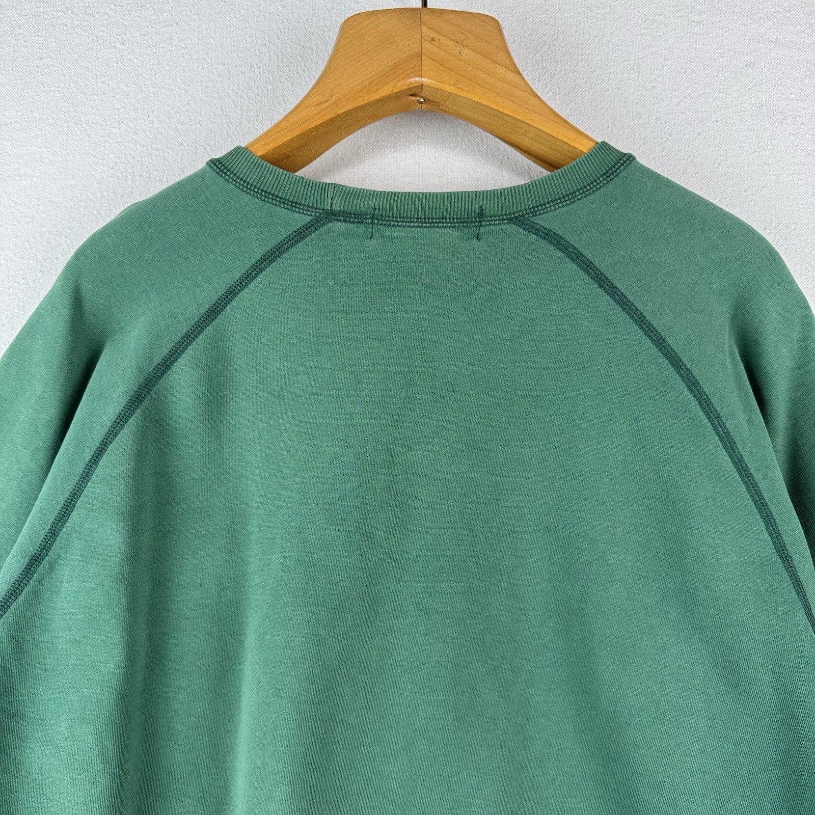 90’s Vtg Polo Ralph Lauren Crew Raglan Sweatshirt Men’s Large Green Sun-Faded