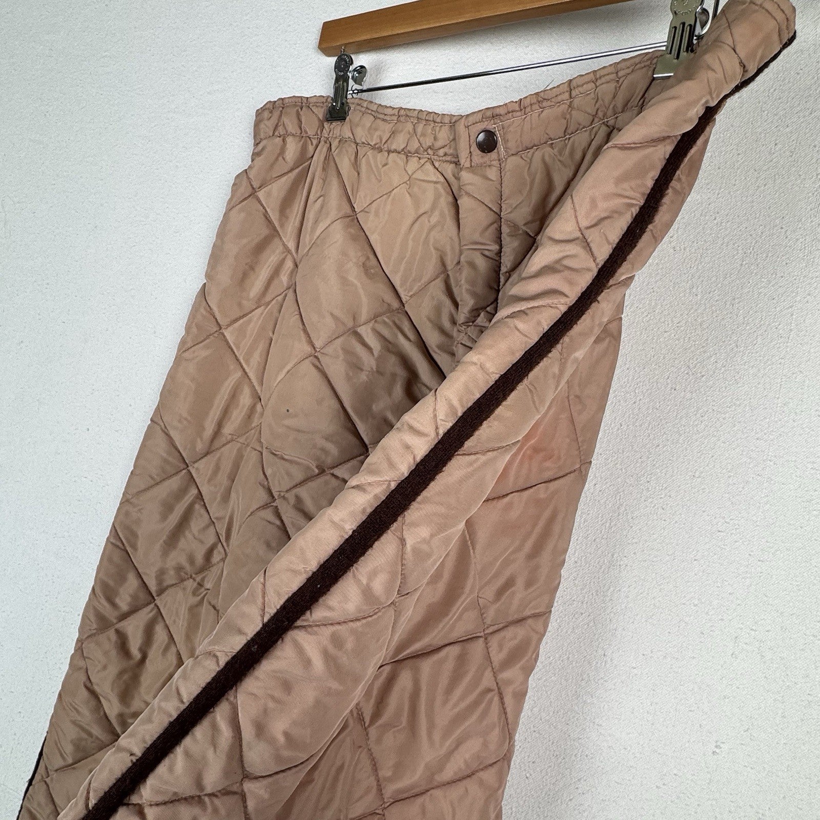 60’s Vintage Bob Allen Quilted Jacket Pants Set Long Underwear Men's XL Brown