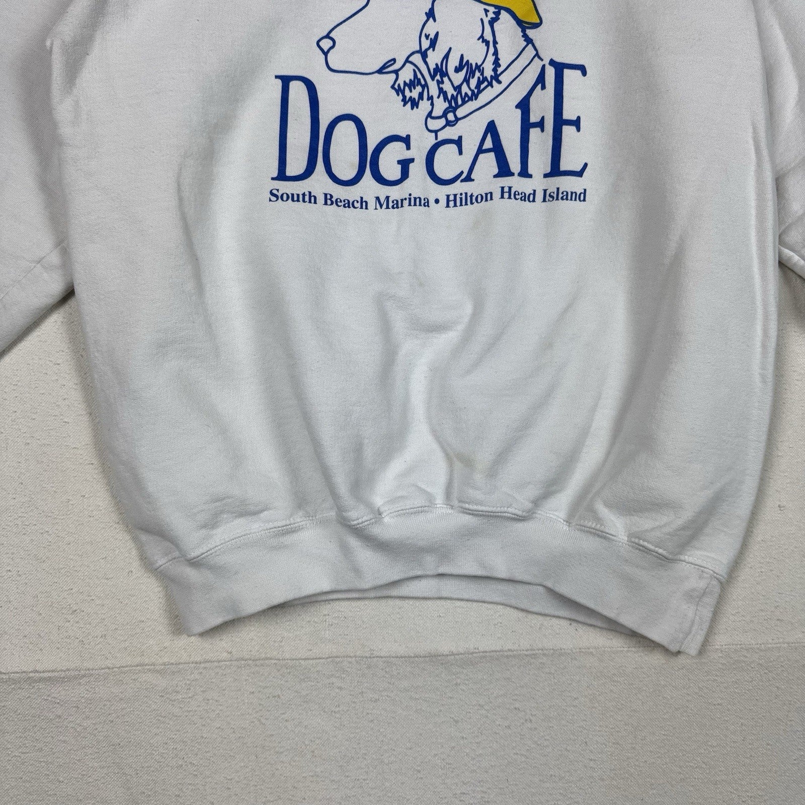 Hanes Salty Dog Cafe Men's S Gray Cotton Pullover Sweatshirt Distressed