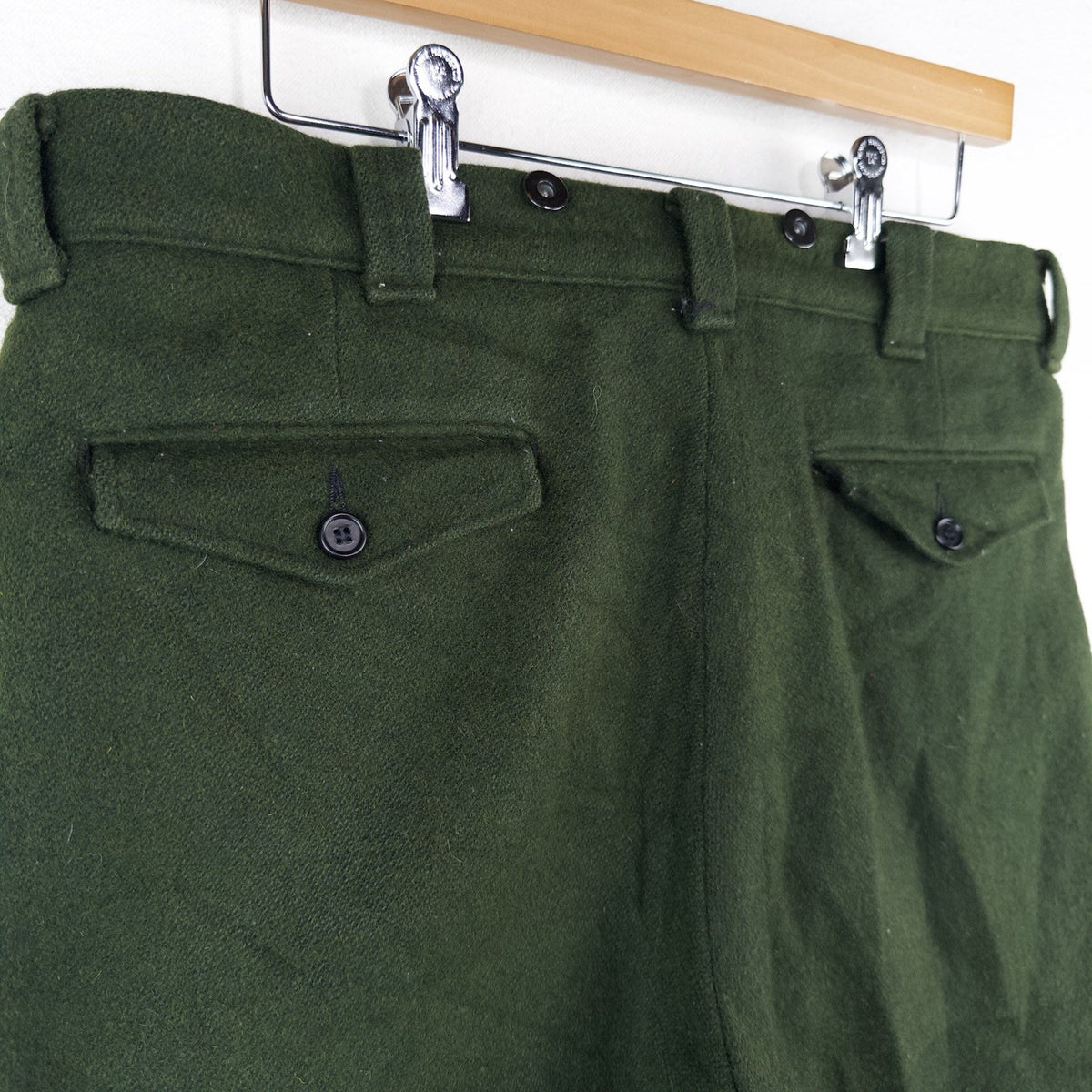 70’s Vtg Woolrich Hunting Malone Pants 34x26 Wool Forest Green High Rise 12” USA