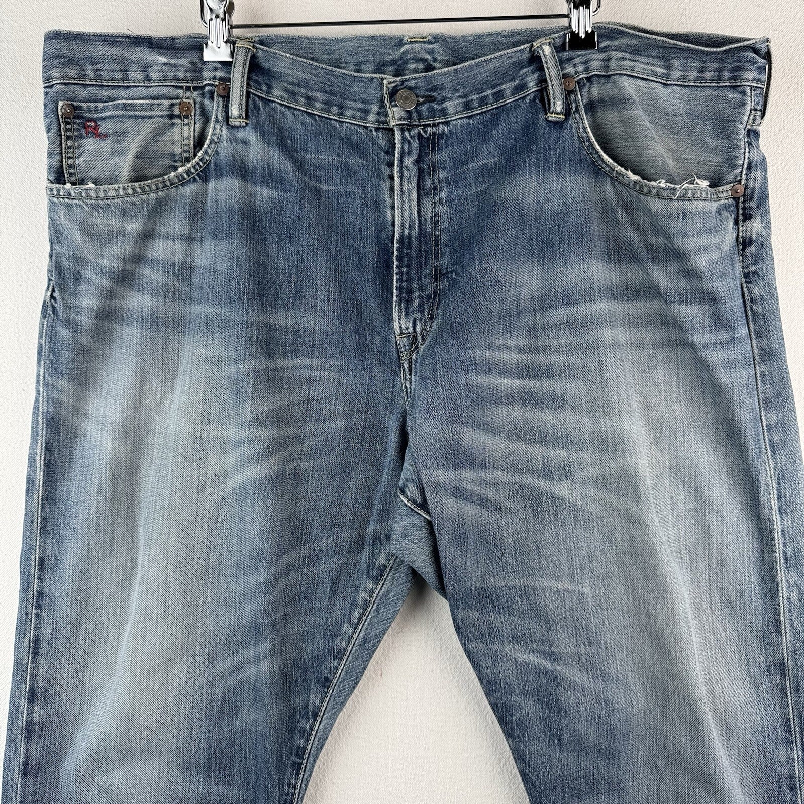 Vtg Polo Ralph Lauren Jeans Men’s 42x30 Blue Varick Slim Straight Selvage Denim