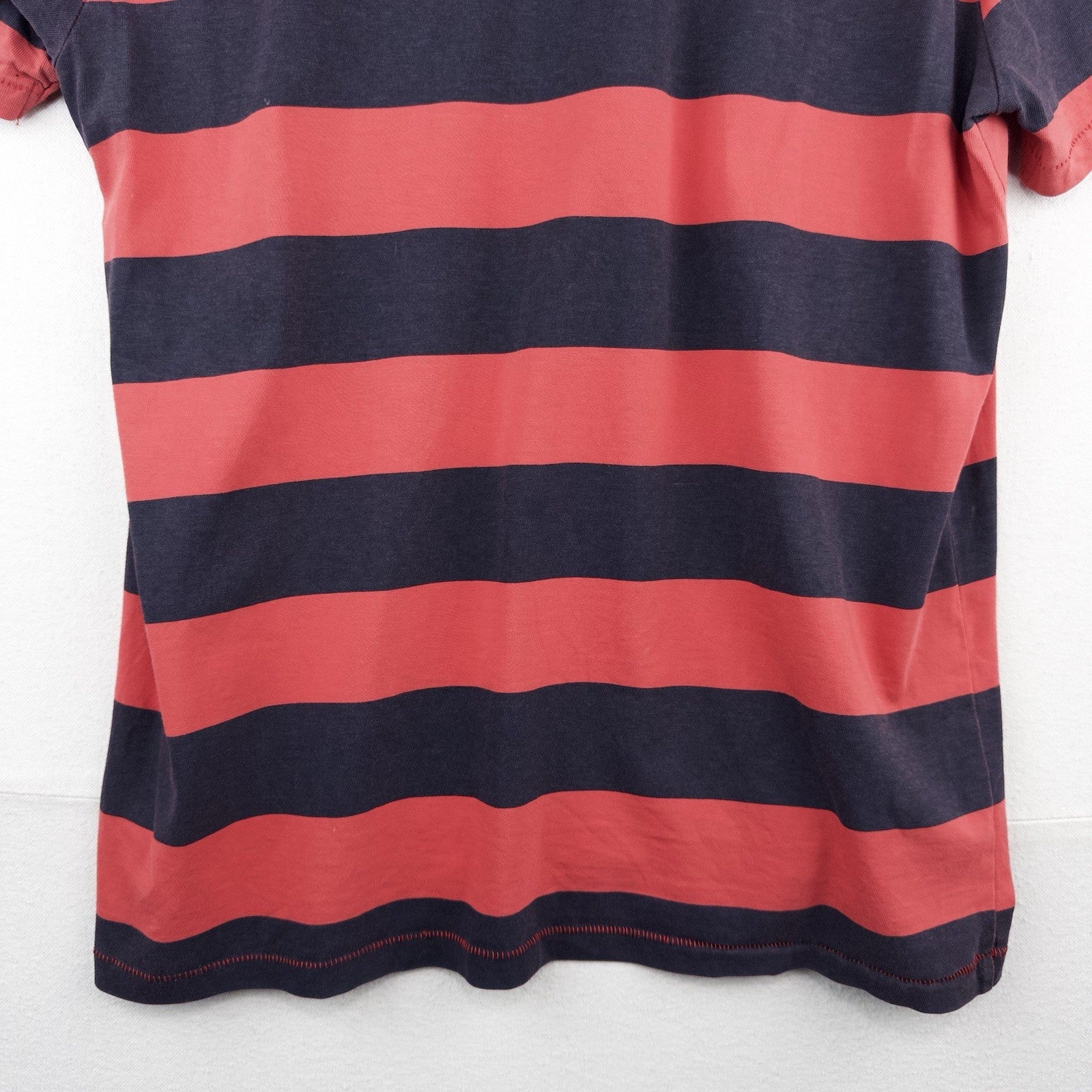 M.Nii Surf Pocket T-shirt Men’s XL Red Blue Striped Short Sleeve Cotton Made USA