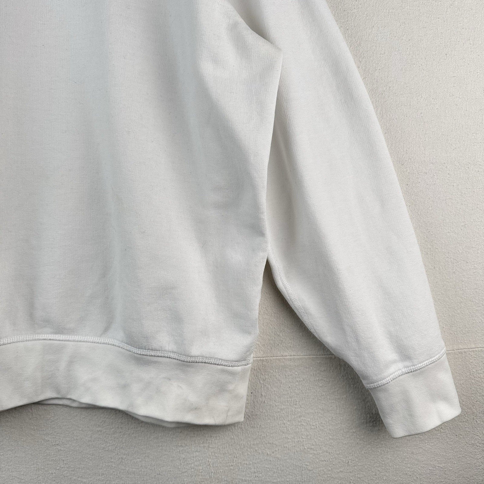 Polo Ralph Lauren Sweatshirt Mens XL White Fleece Double V Notch Pullover *Read