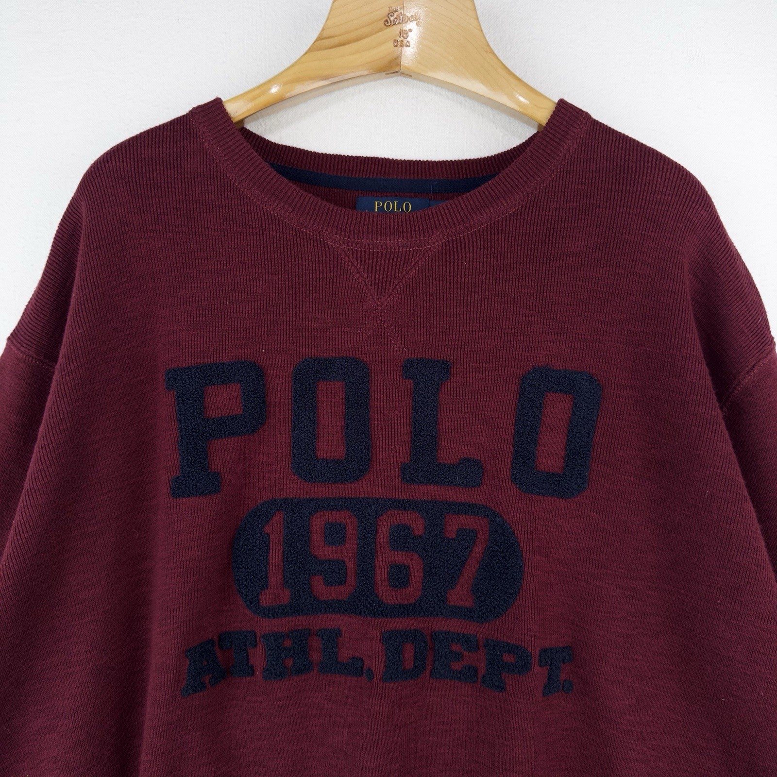 Polo Ralph Lauren 1967 Athl Dept Knit Crewneck Sweater Men’s 4XL Wine Red